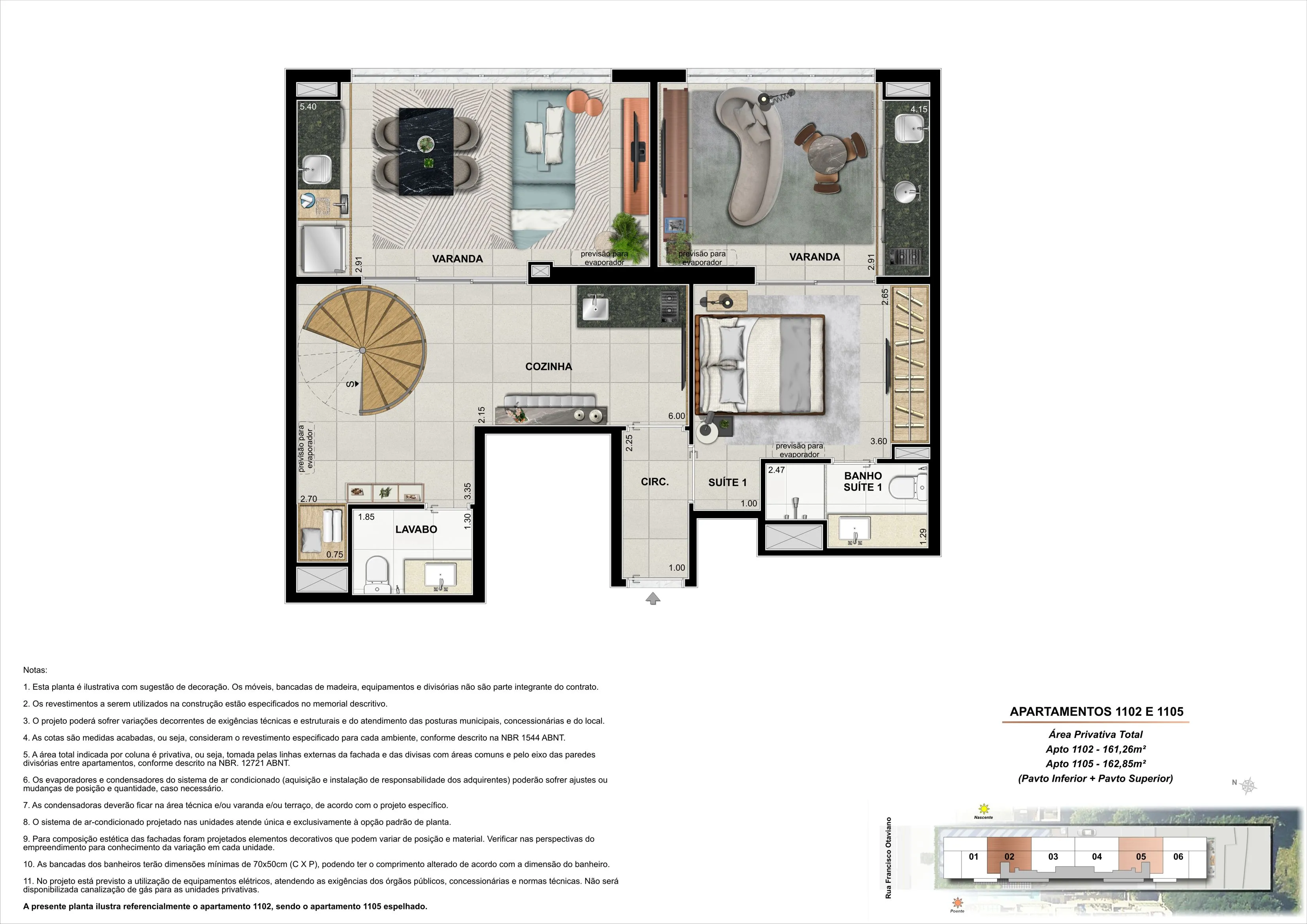 Apartamentos 1102 e 1105