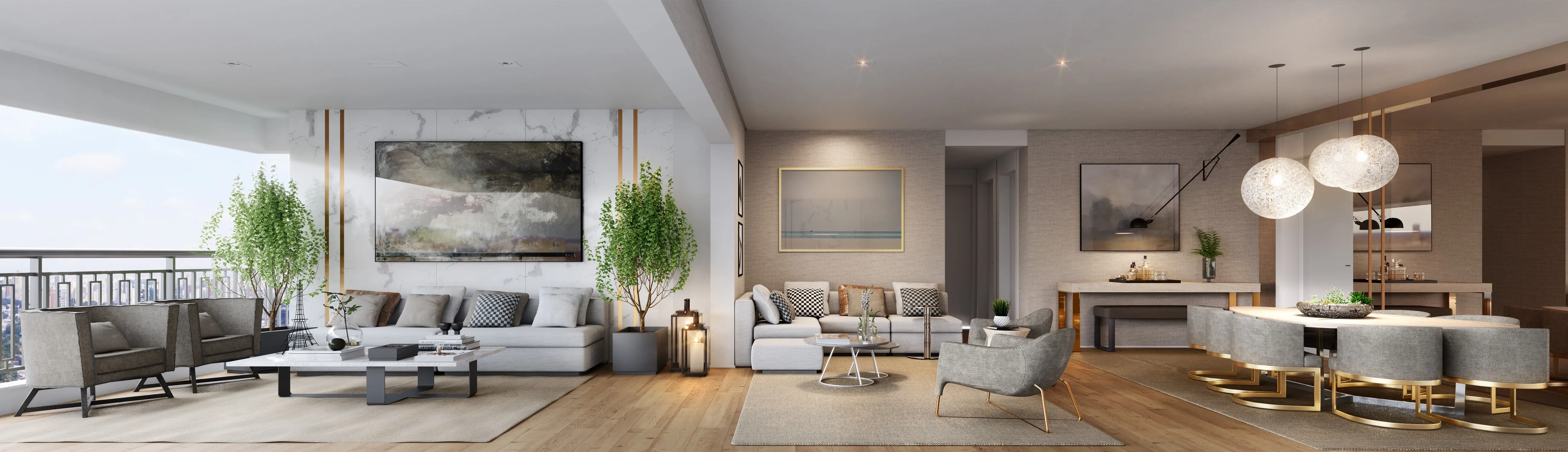 Perspectiva Ilustrada do Decorado Living