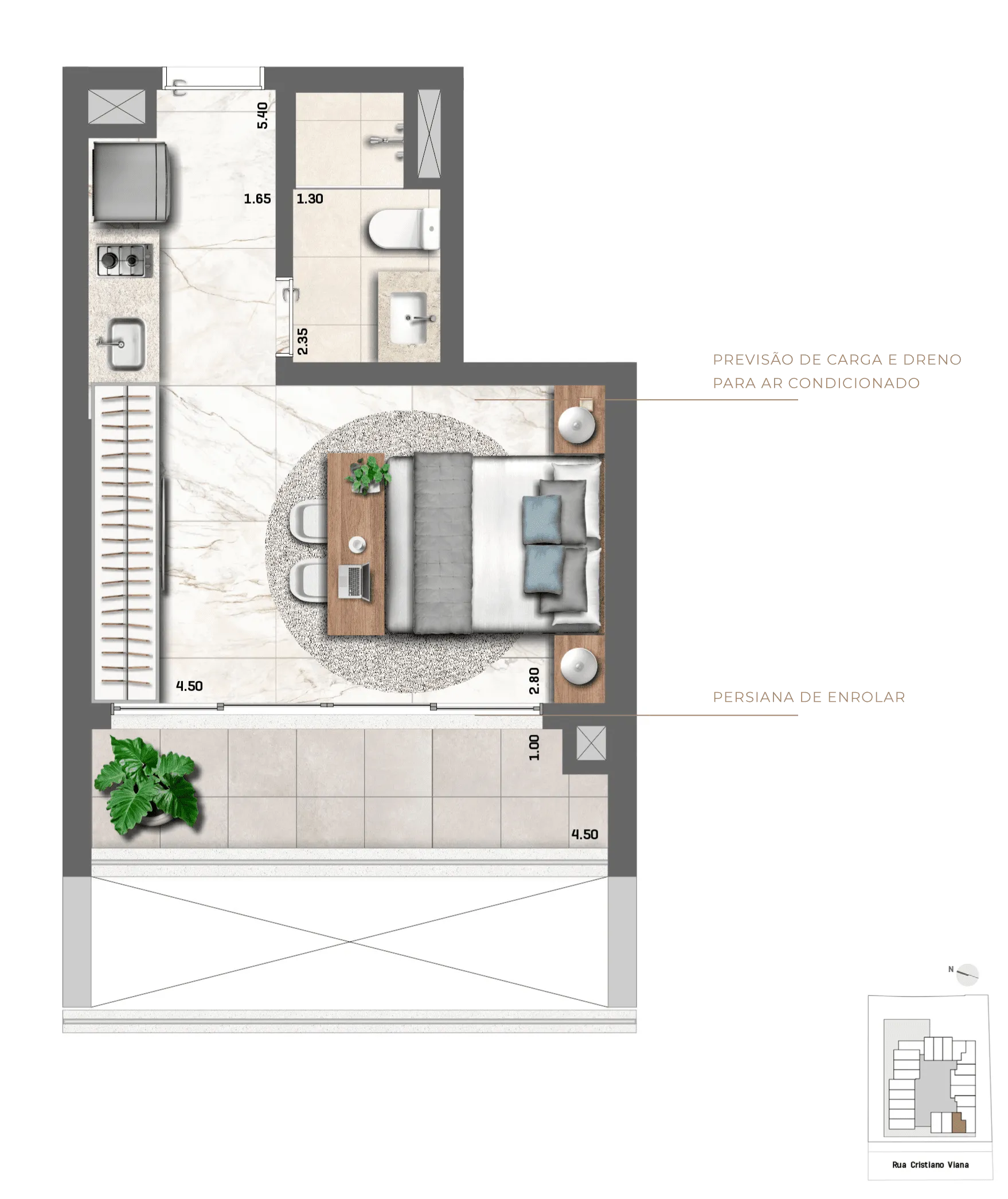 Planta Tipo 29,65 m² I Studio