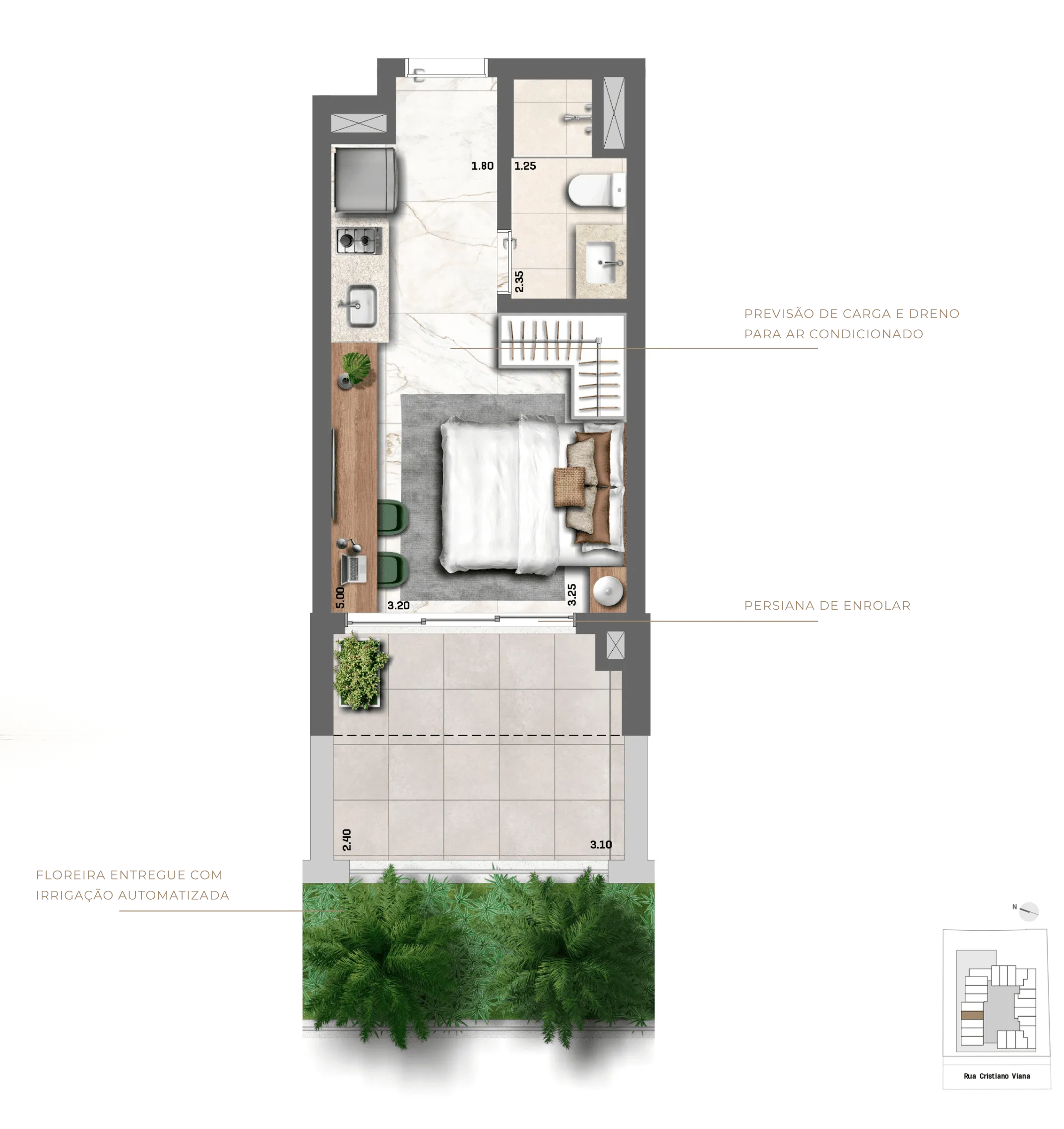 Planta Tipo 29,80 m² I Studio