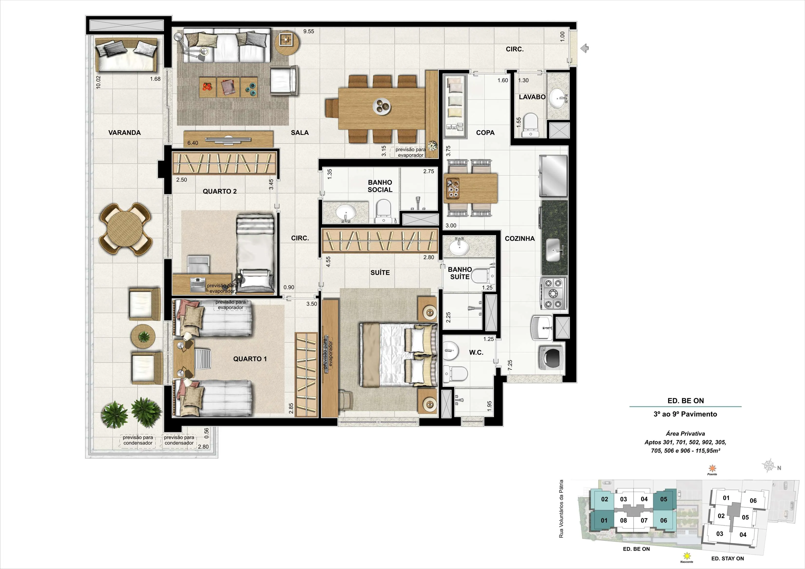 Bloco 01 - Apto. 01 (opção 2) - 115,95m²