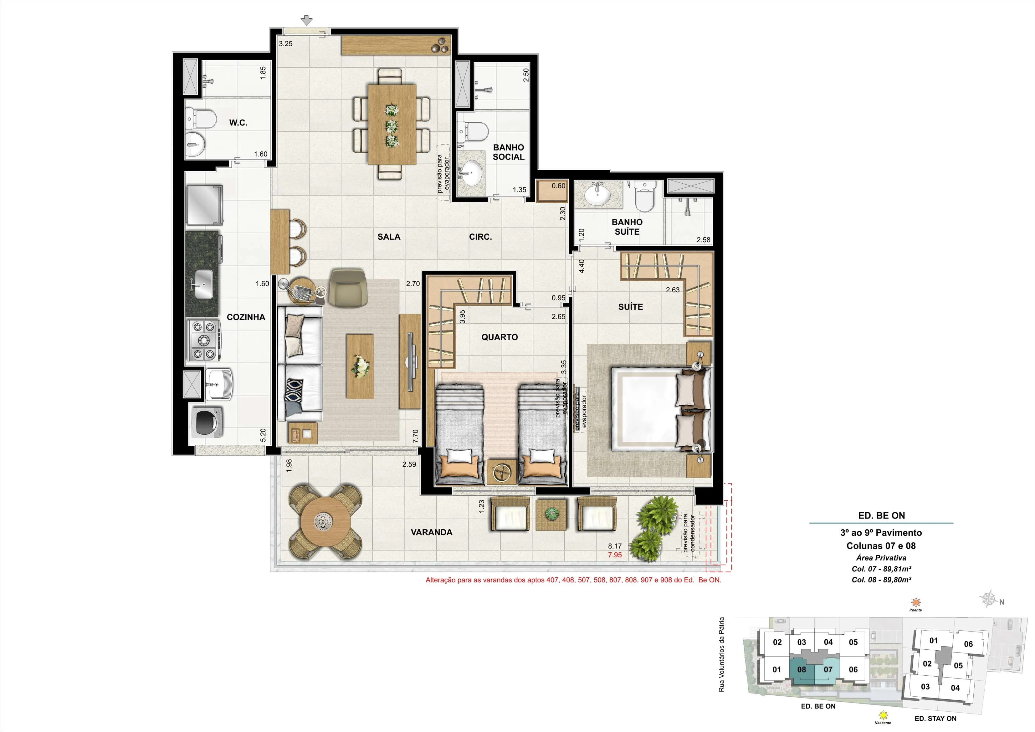 Bloco 01 - Apto. 08 - 89,80m²