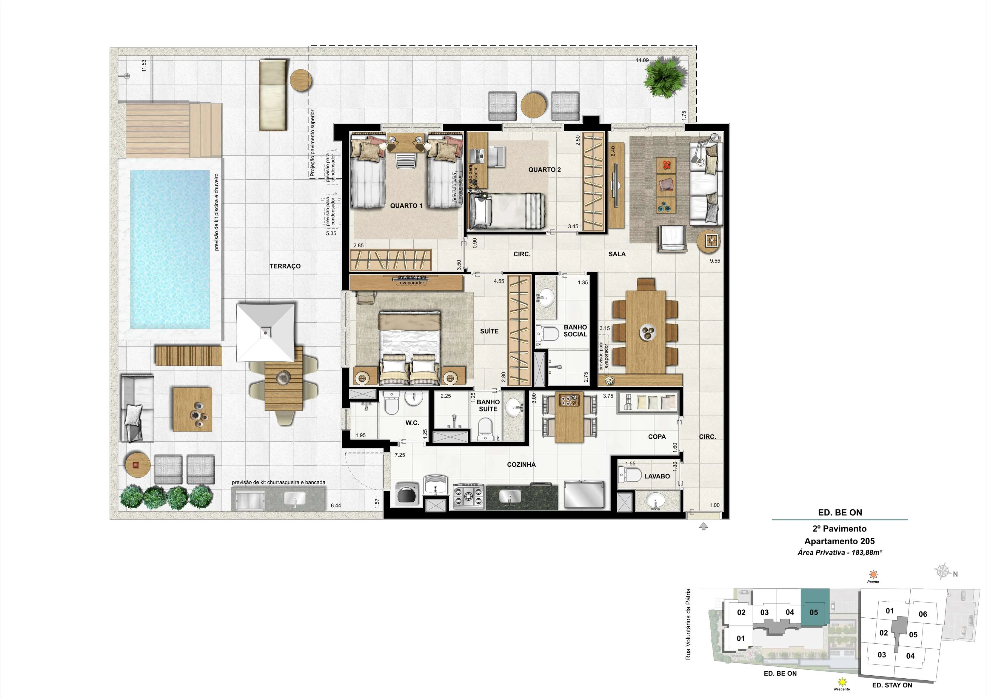 Bloco 01 - Apto. 205 - 183,88m²