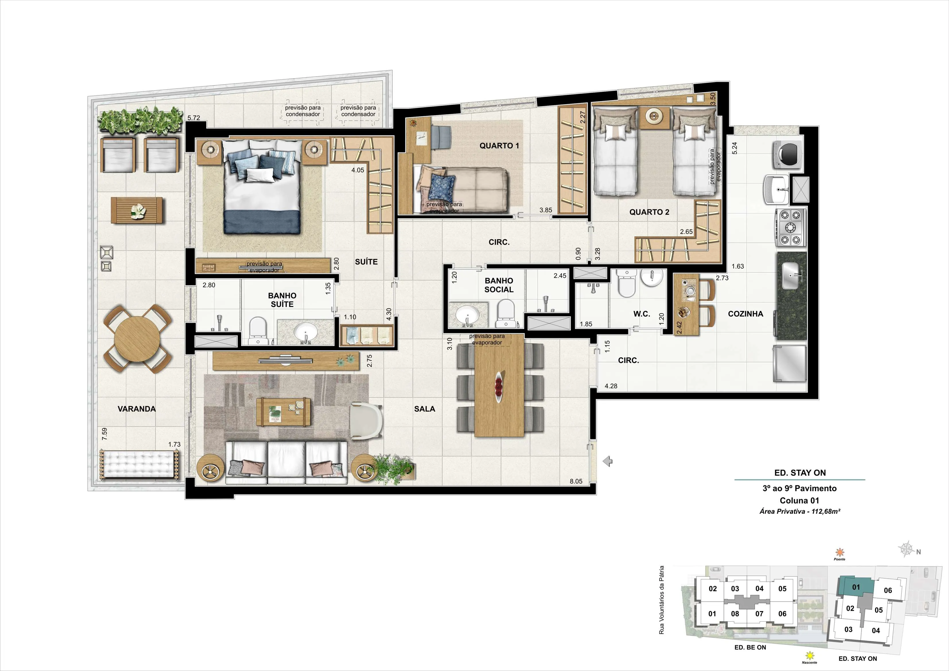 Bloco 02 - Apto. 01 - 112,58m²