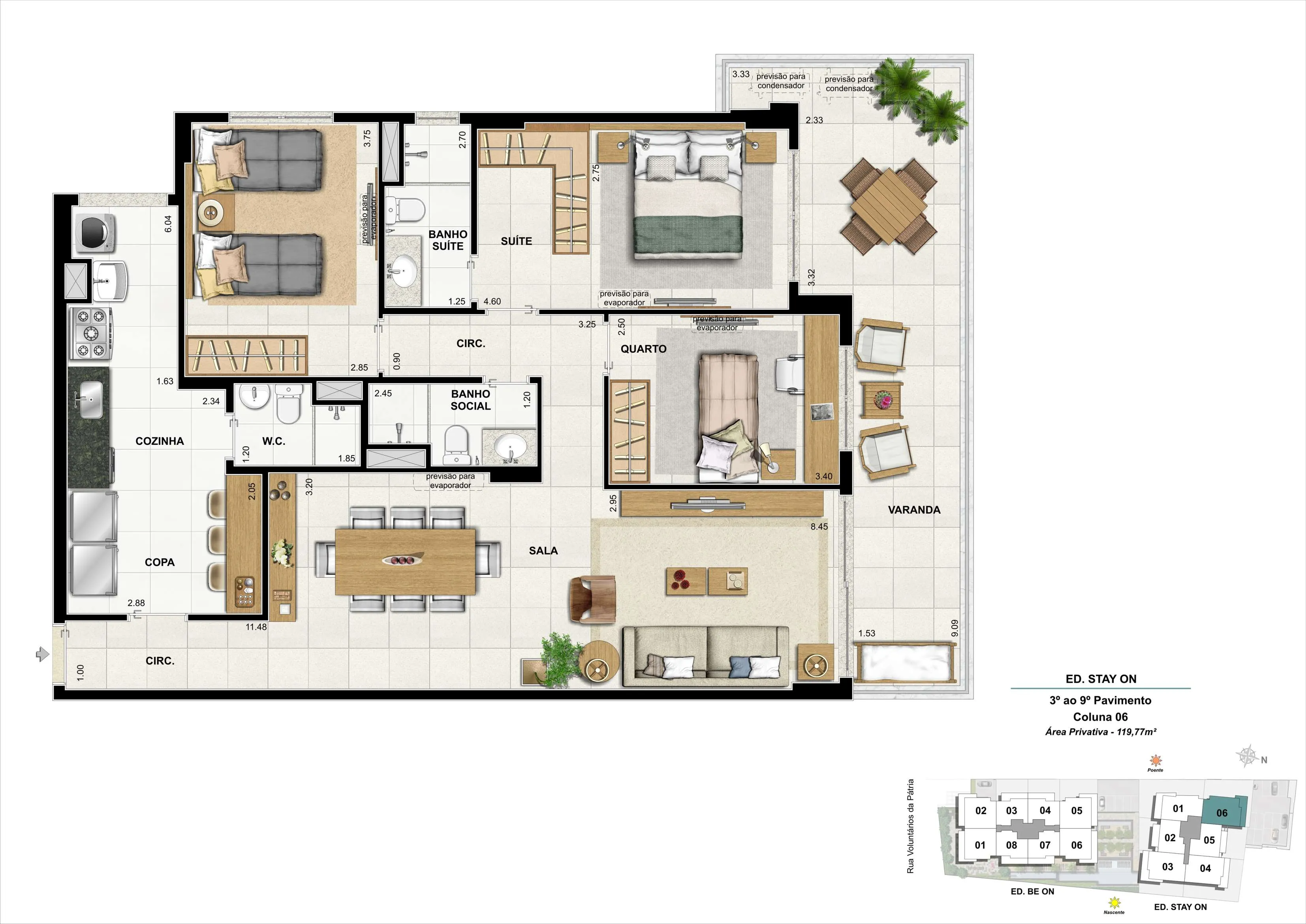 Bloco 02 - Apto. 06 - 119,77m²