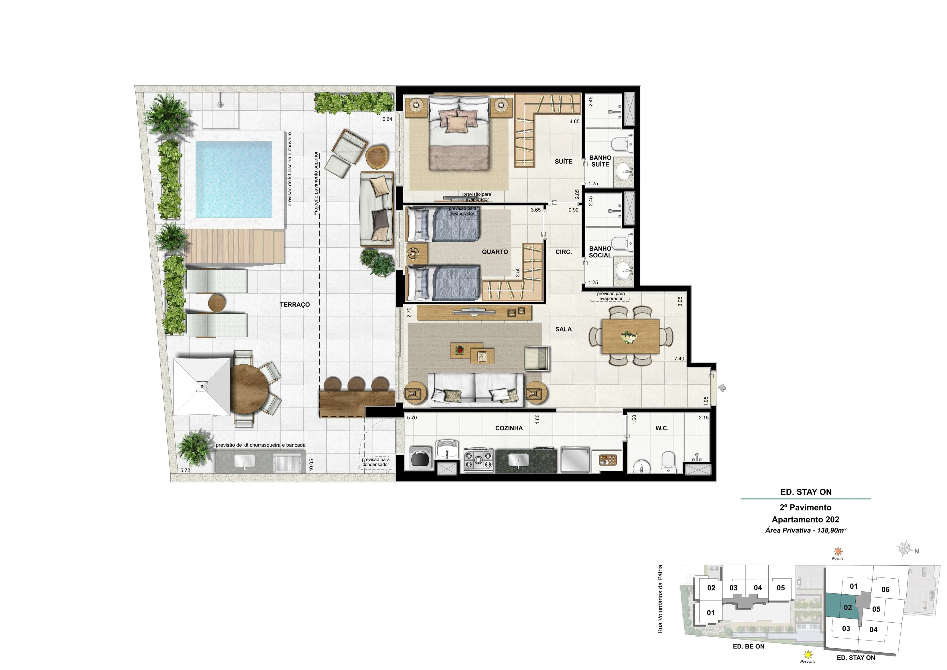 Bloco 02 - Apto. 202 - 138,90m²