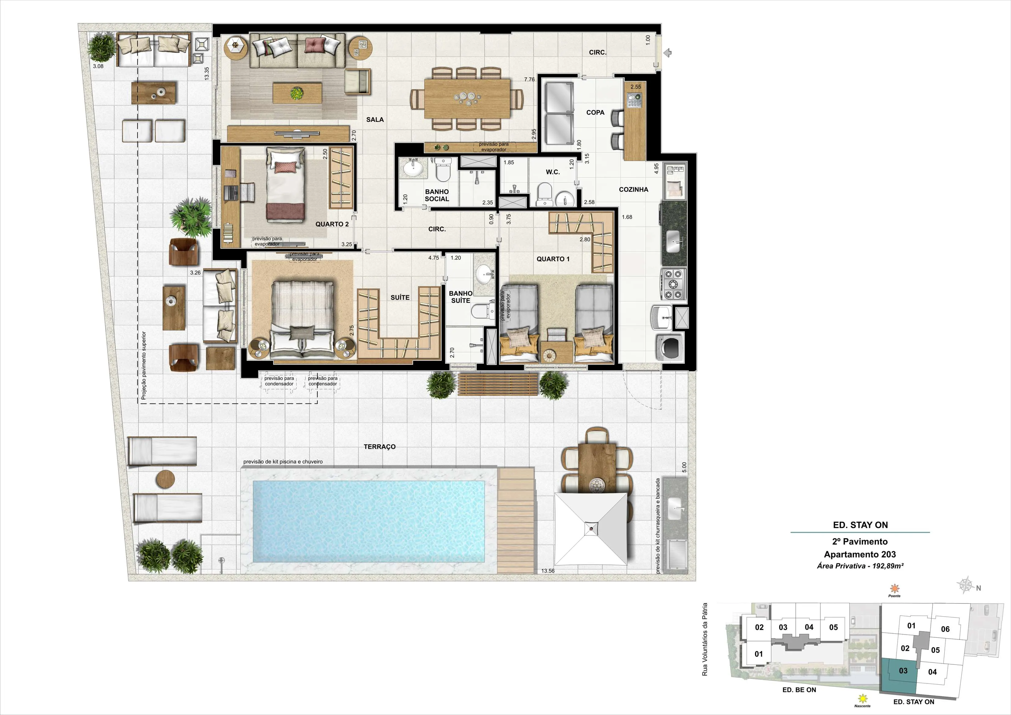 Bloco 02 - Apto. 203 - 192,89m²