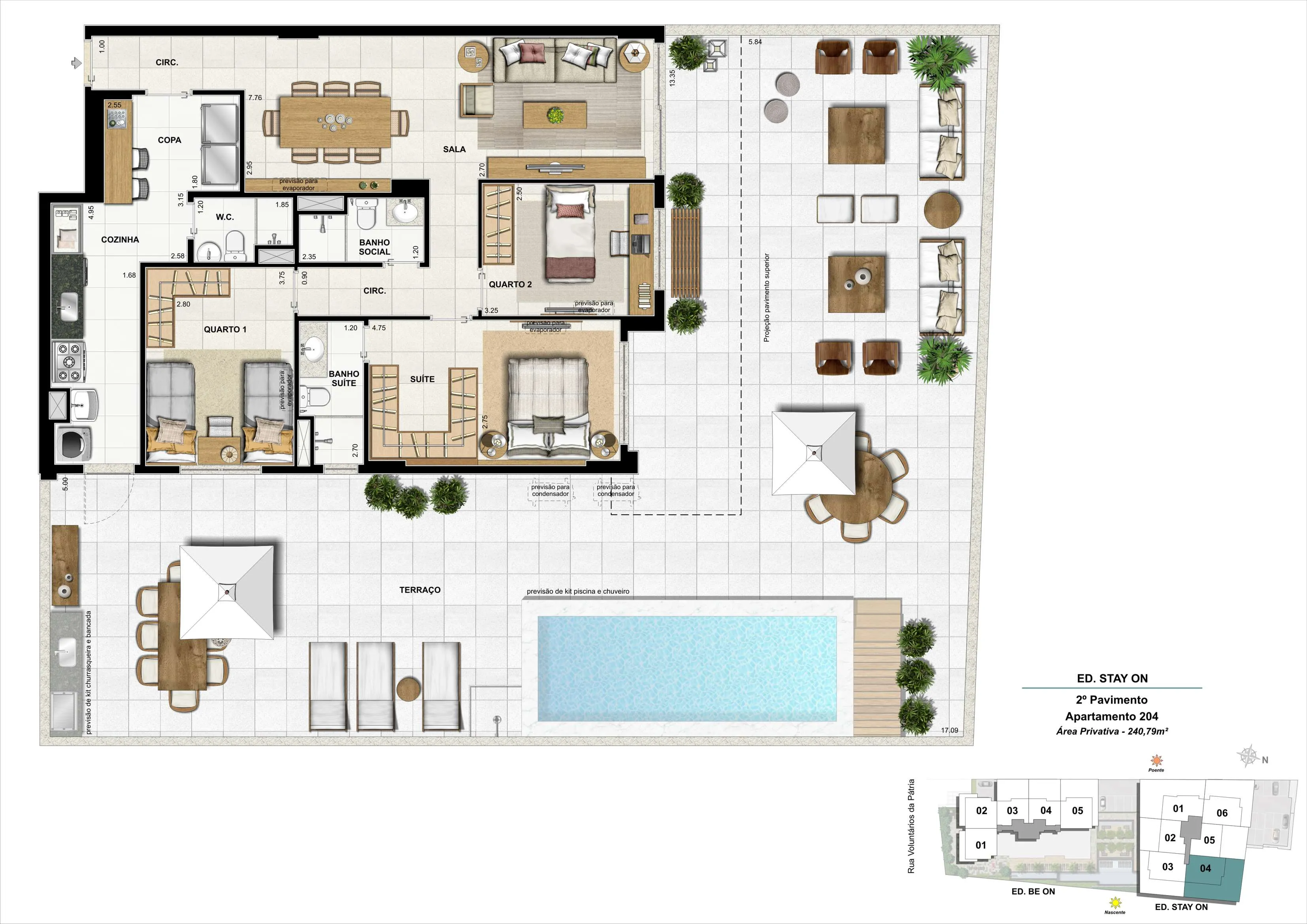 Bloco 02 - Apto. 204 - 240,79m²