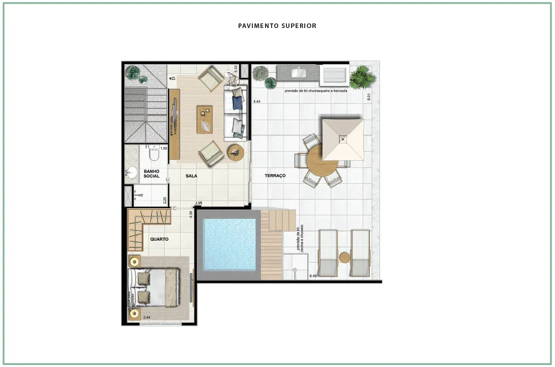  Área Privativa 183,41m² - 04 quartos - ED. GALLERY (PAV. SUPERIOR)