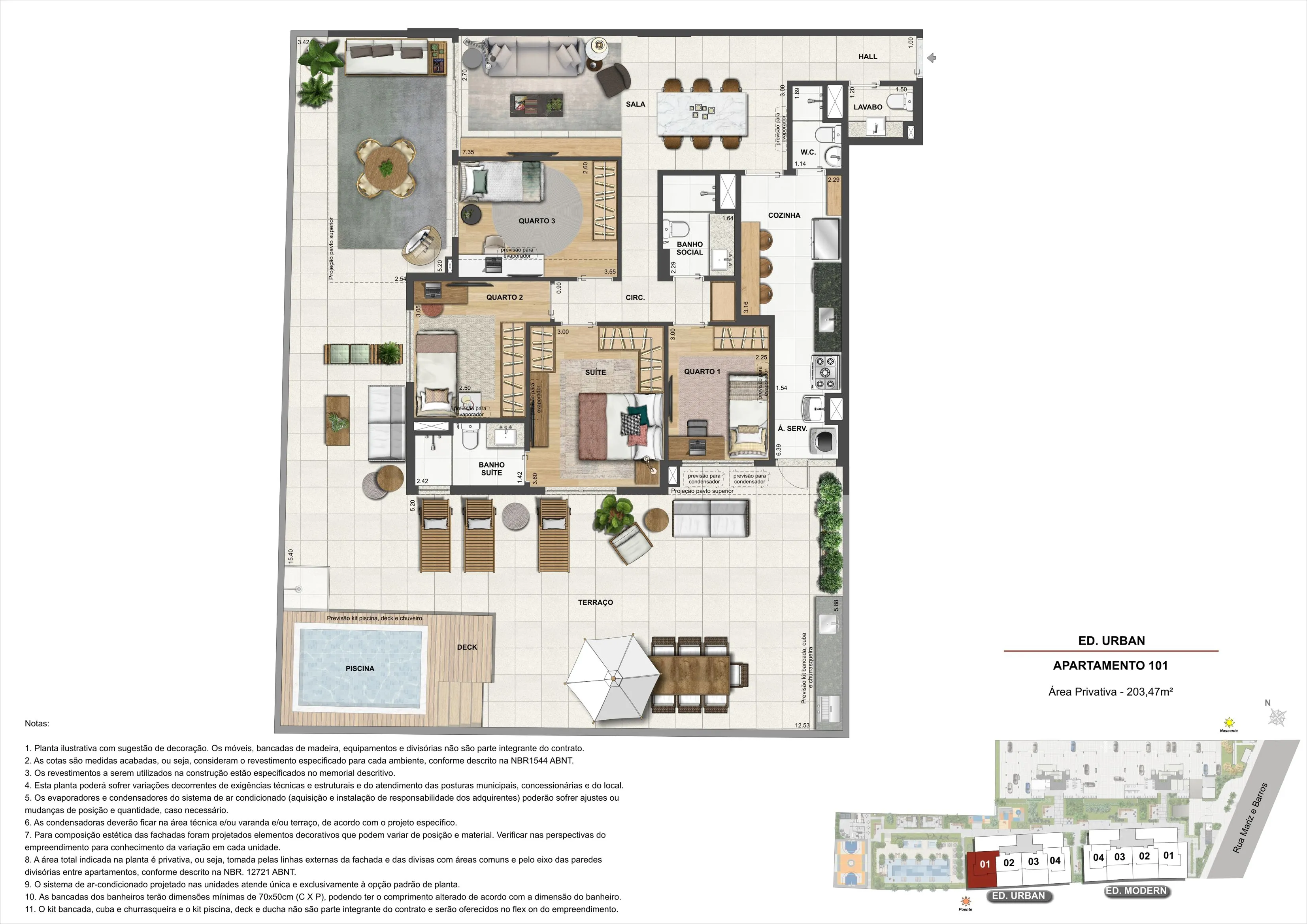 Planta do apartamento 101 do Ed.Urban