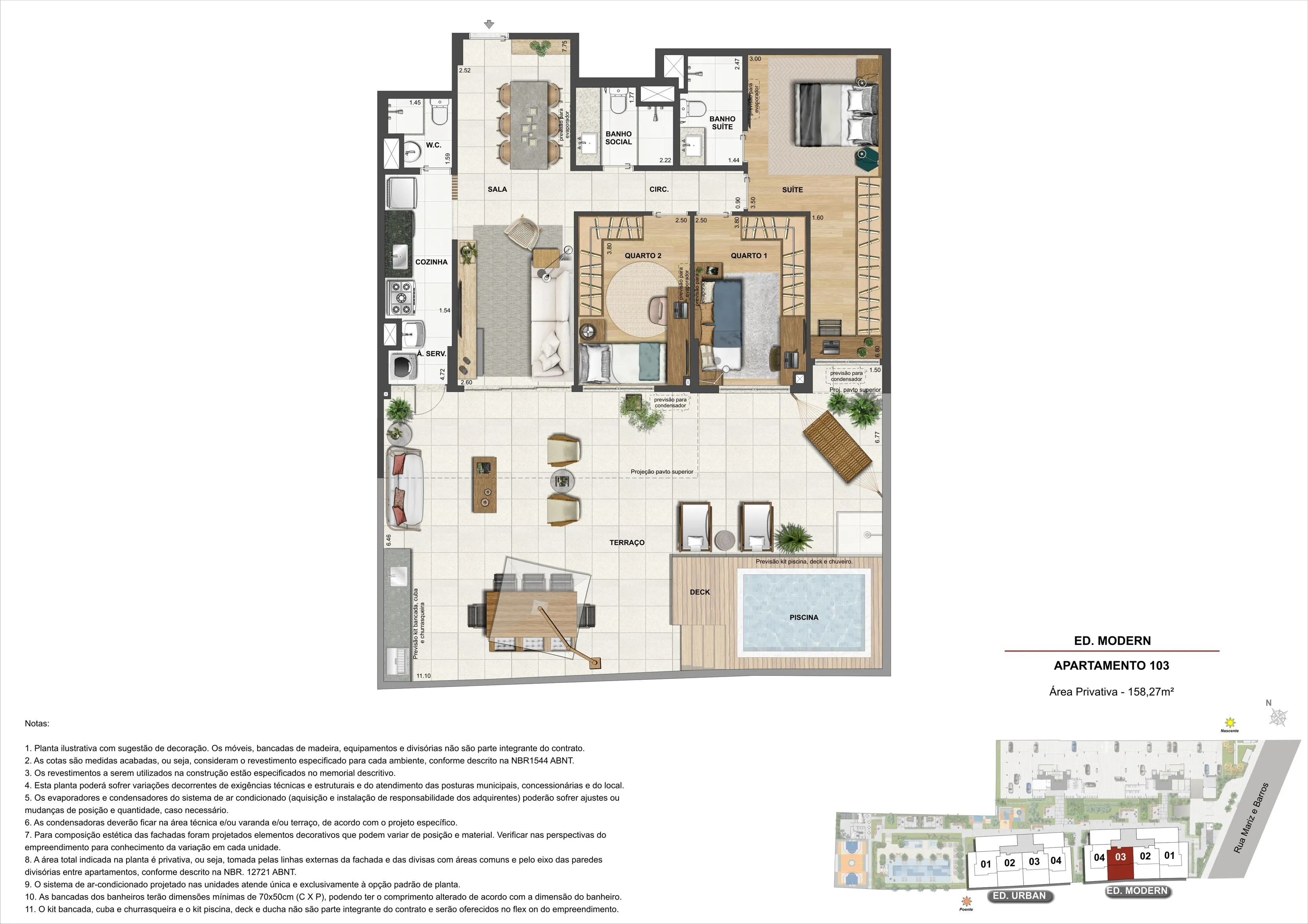 Planta do apartamento 103 do Ed.Modern