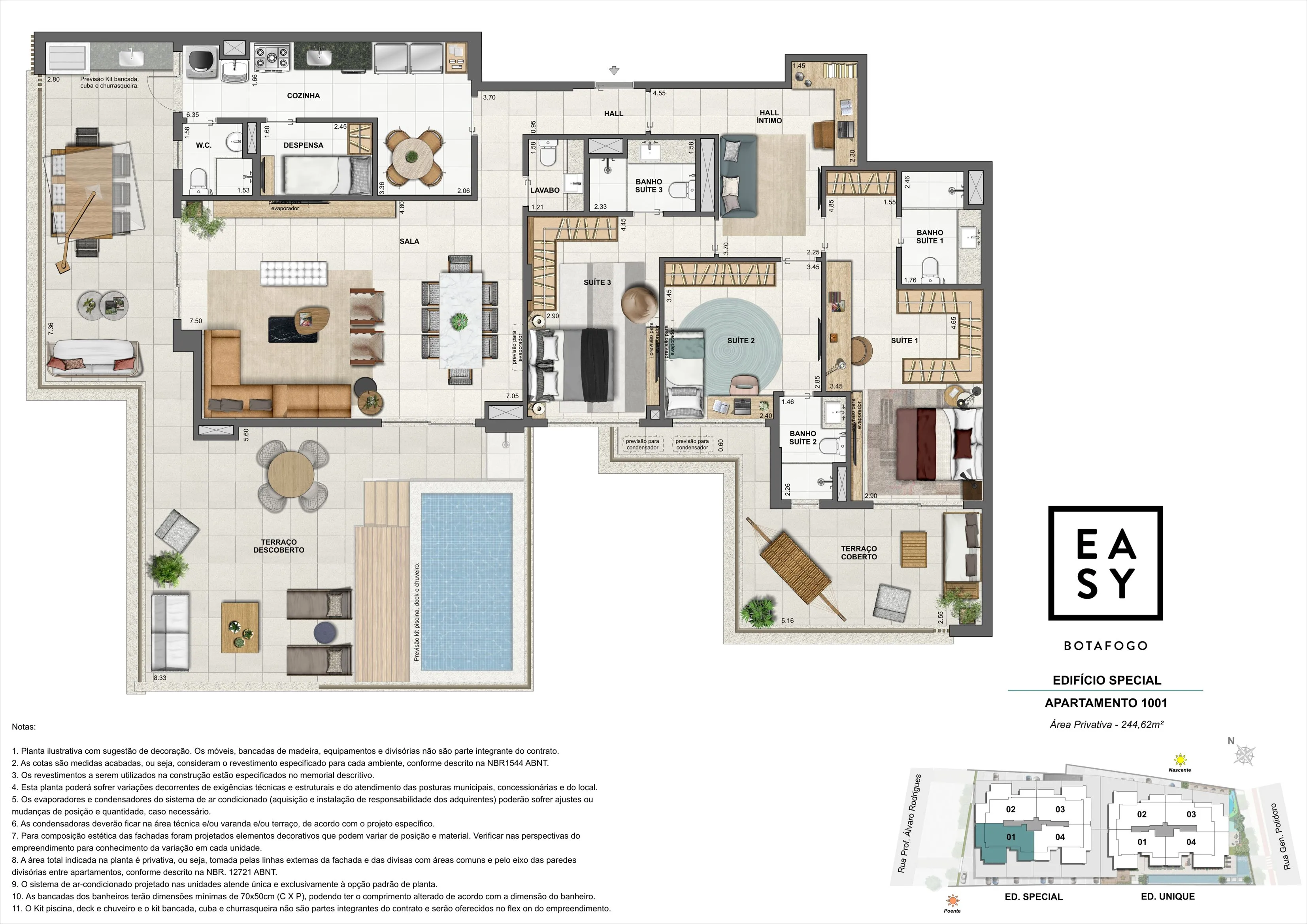 Planta do apartamento 1001 do Edifício Special