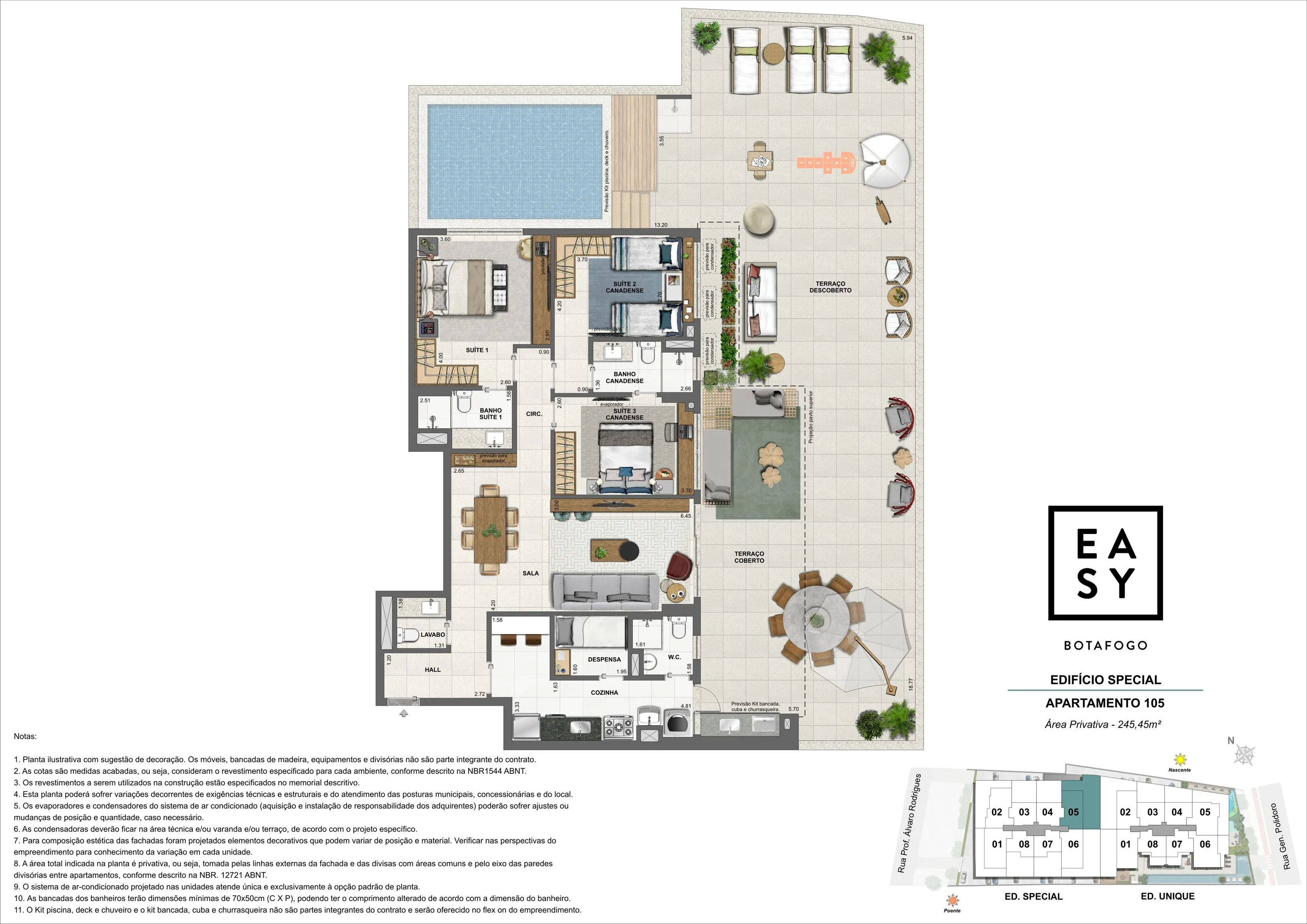 Planta dos apartamento 105 do Edifício Special