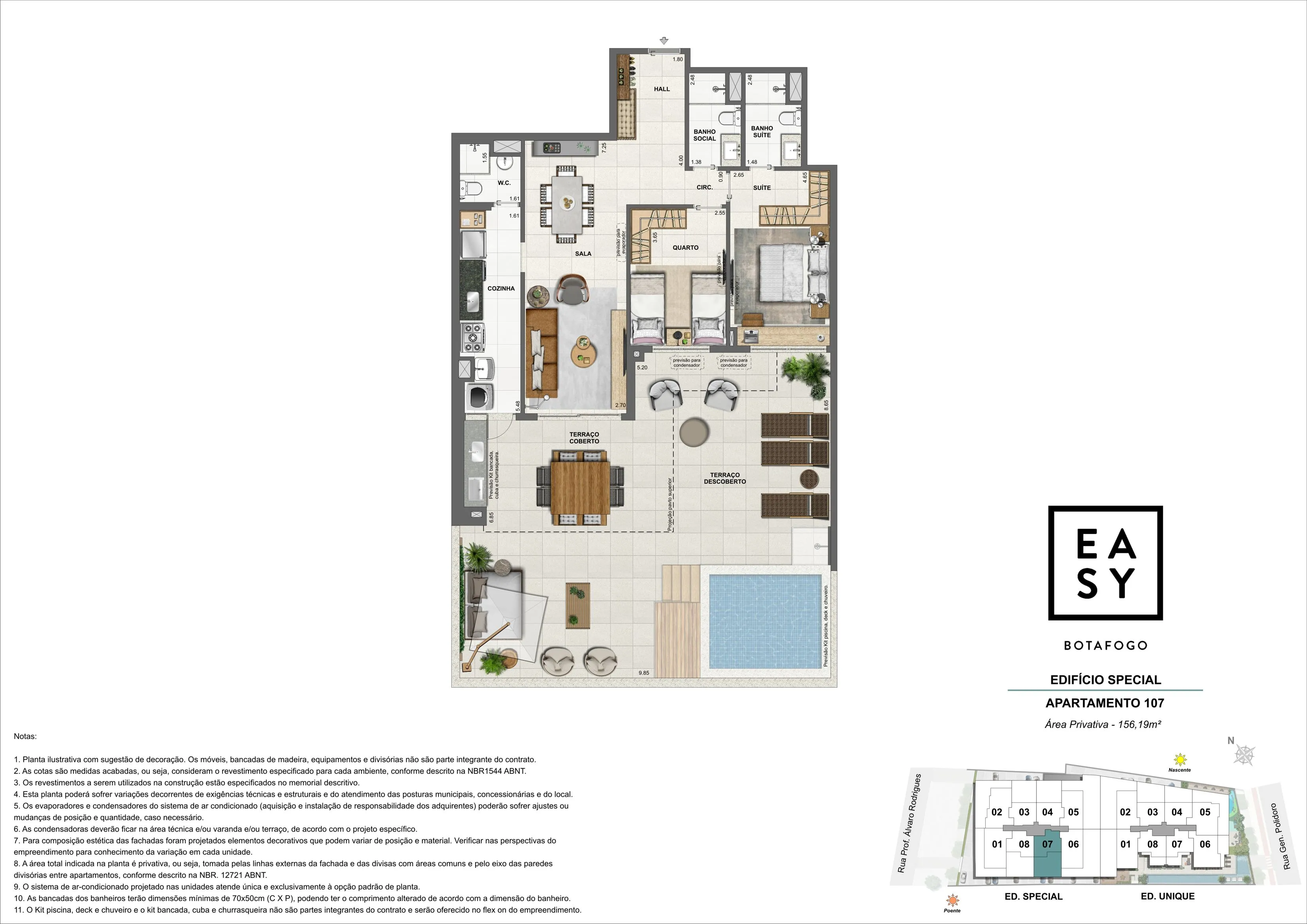 Planta dos apartamento 107 do Edifício Special