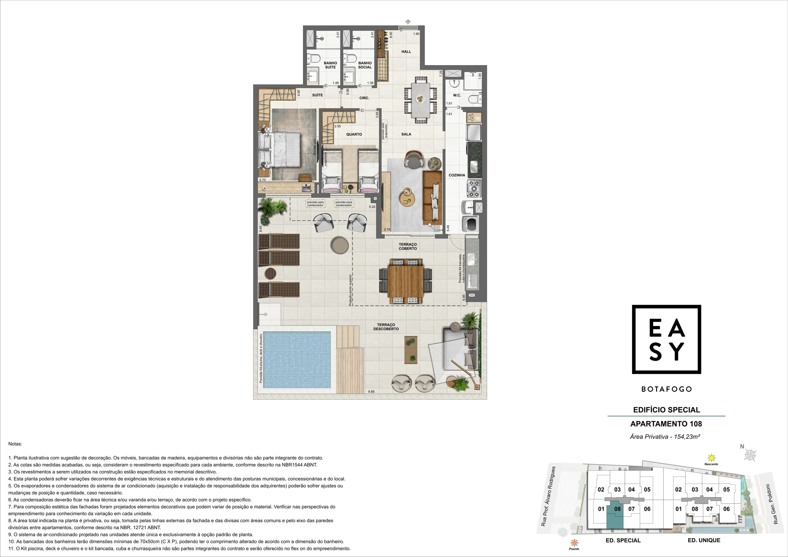 Planta dos apartamento 108 do Edifício Special