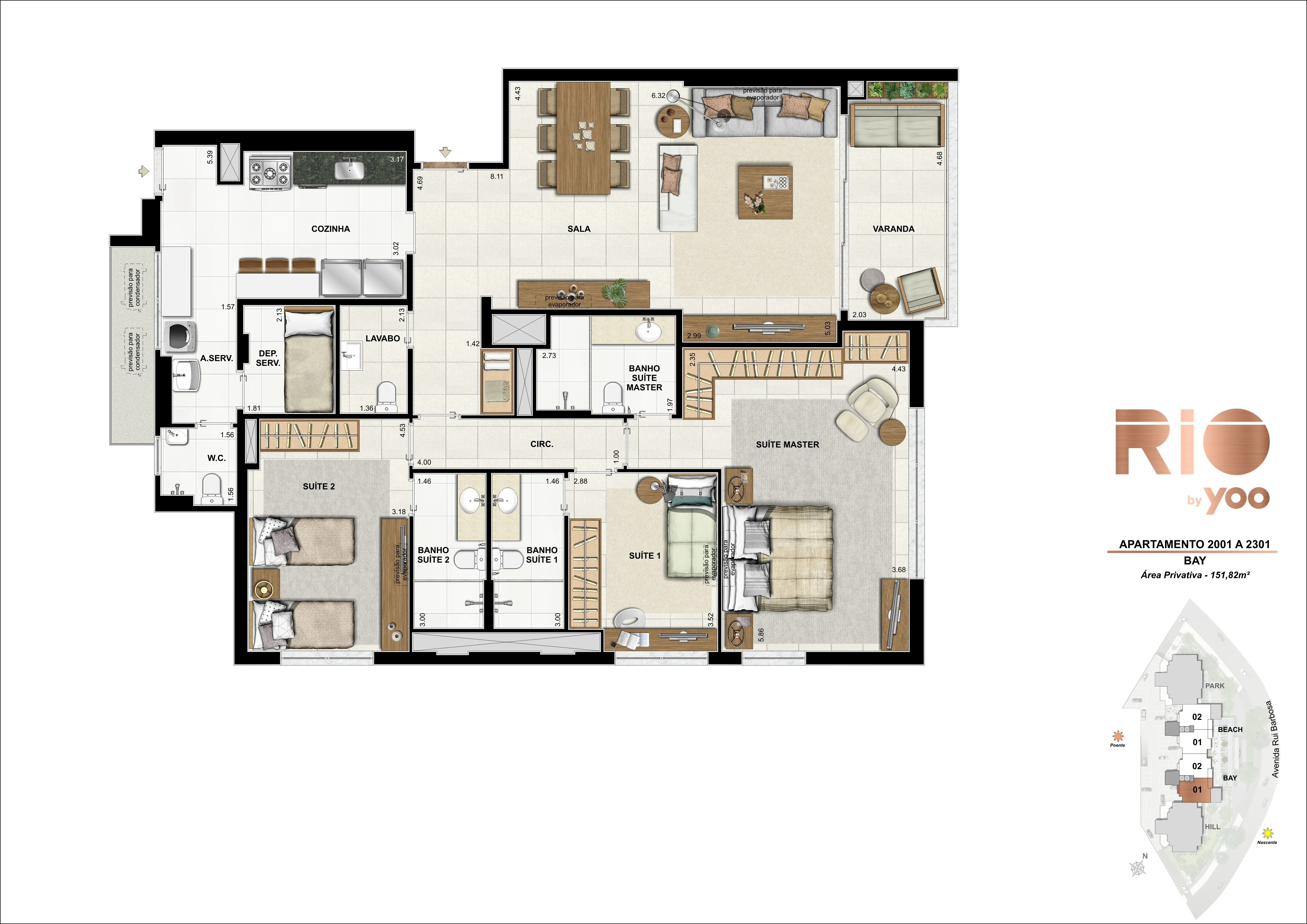 Bloco Bay - Apartamentos 2001 a 2301