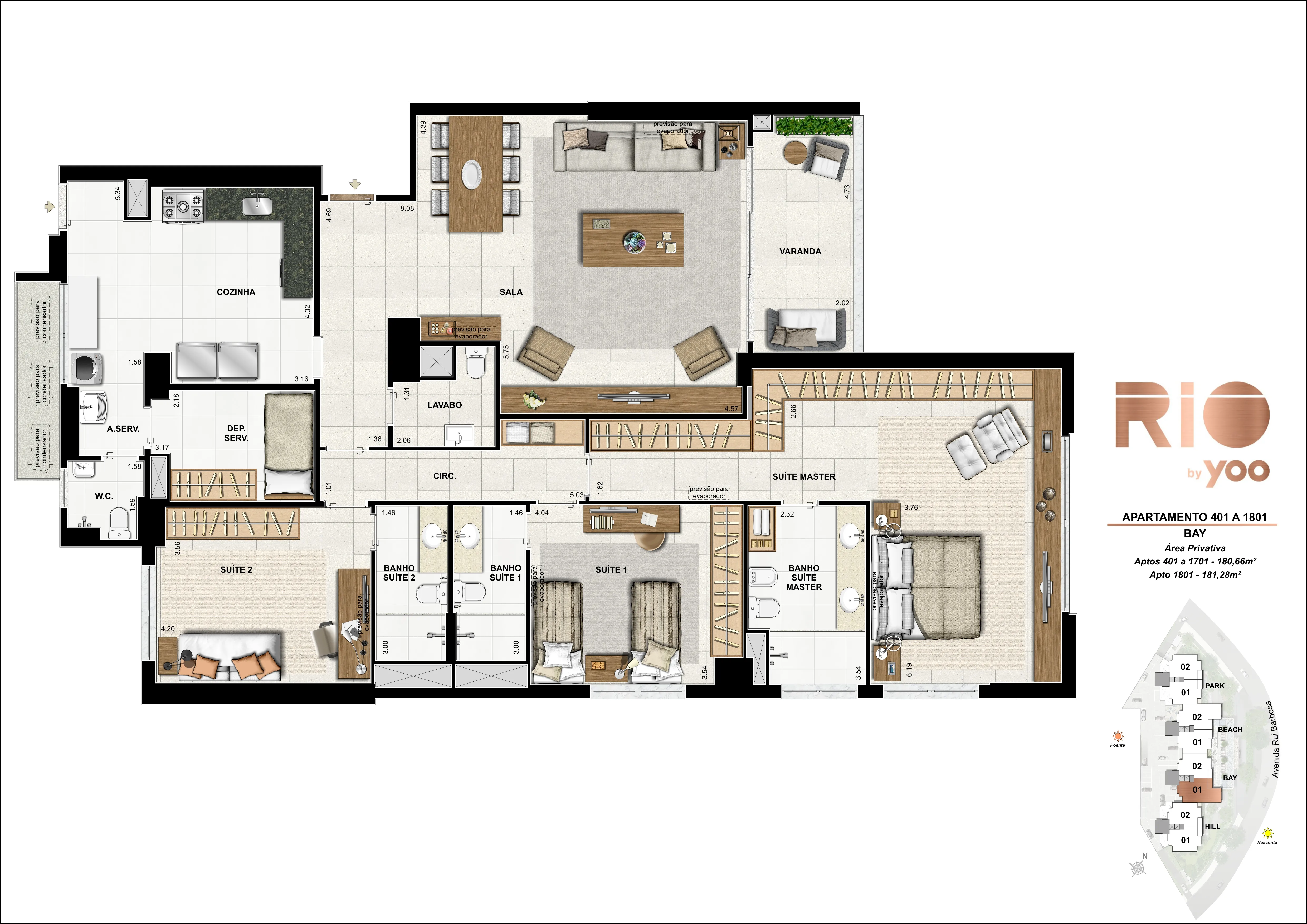 Bloco Bay - Apartamentos 401 a 1801