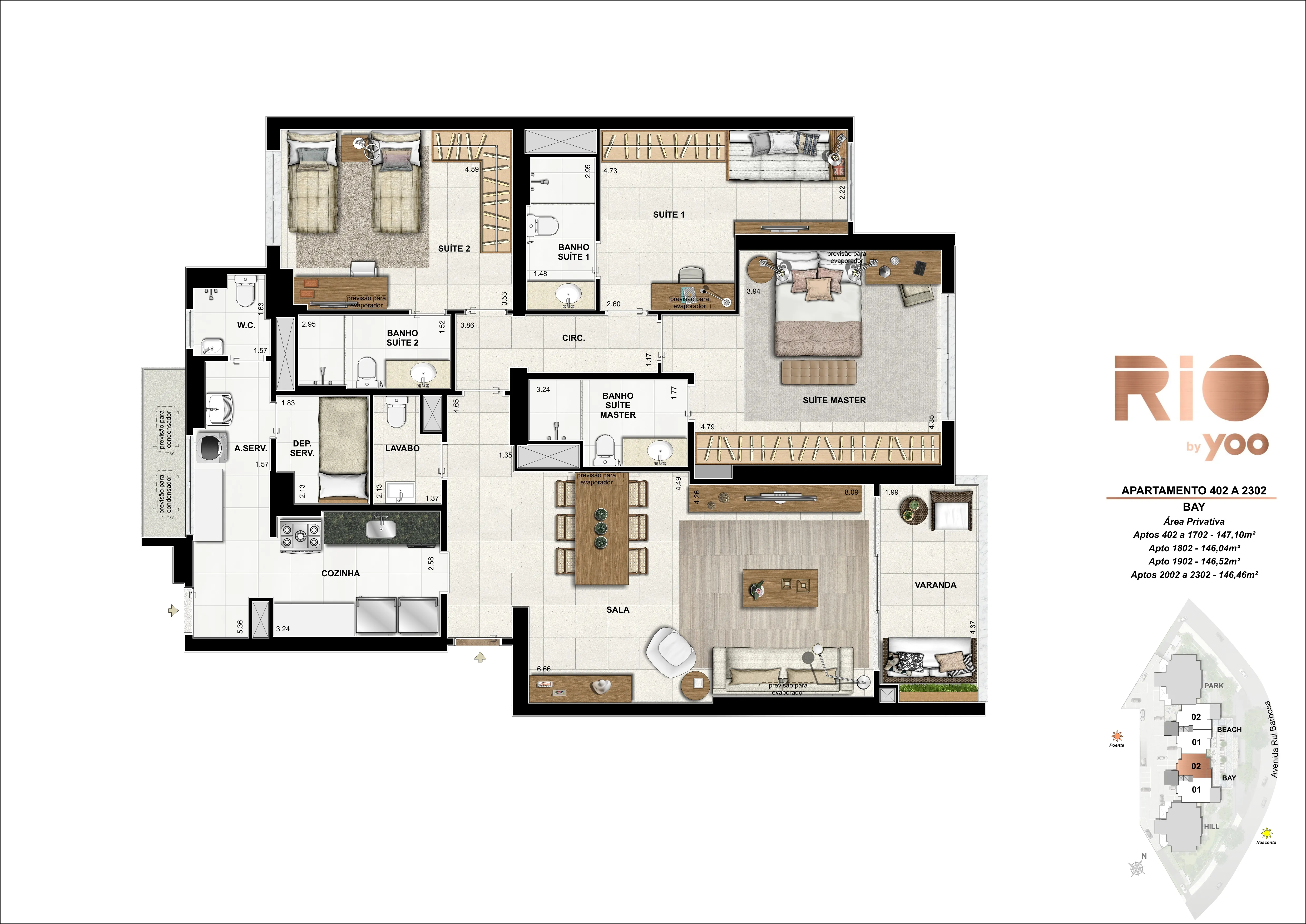 Bloco Bay - Apartamentos 402 a 2302