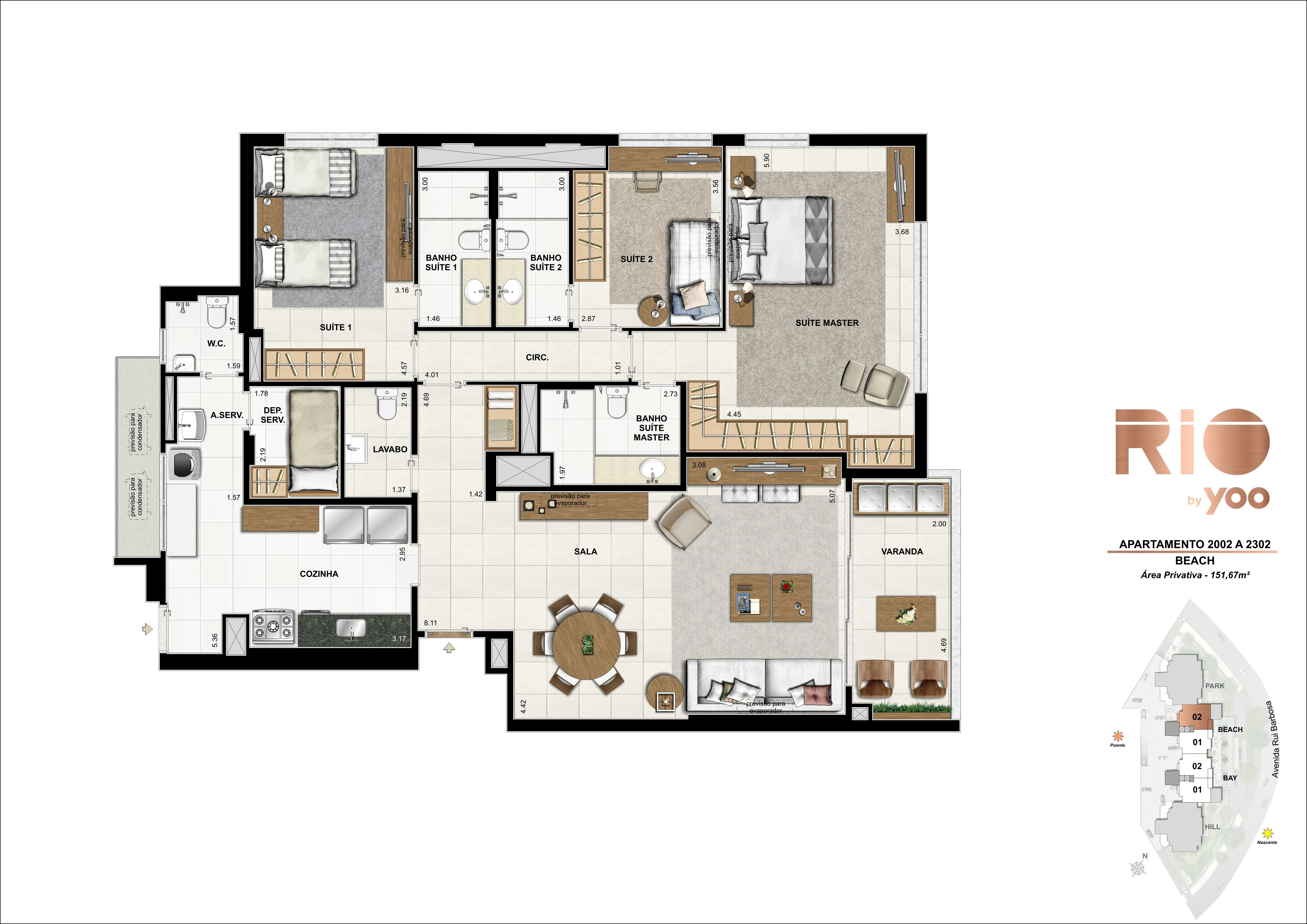 Bloco Beach - Apartamentos 2002 a 2302