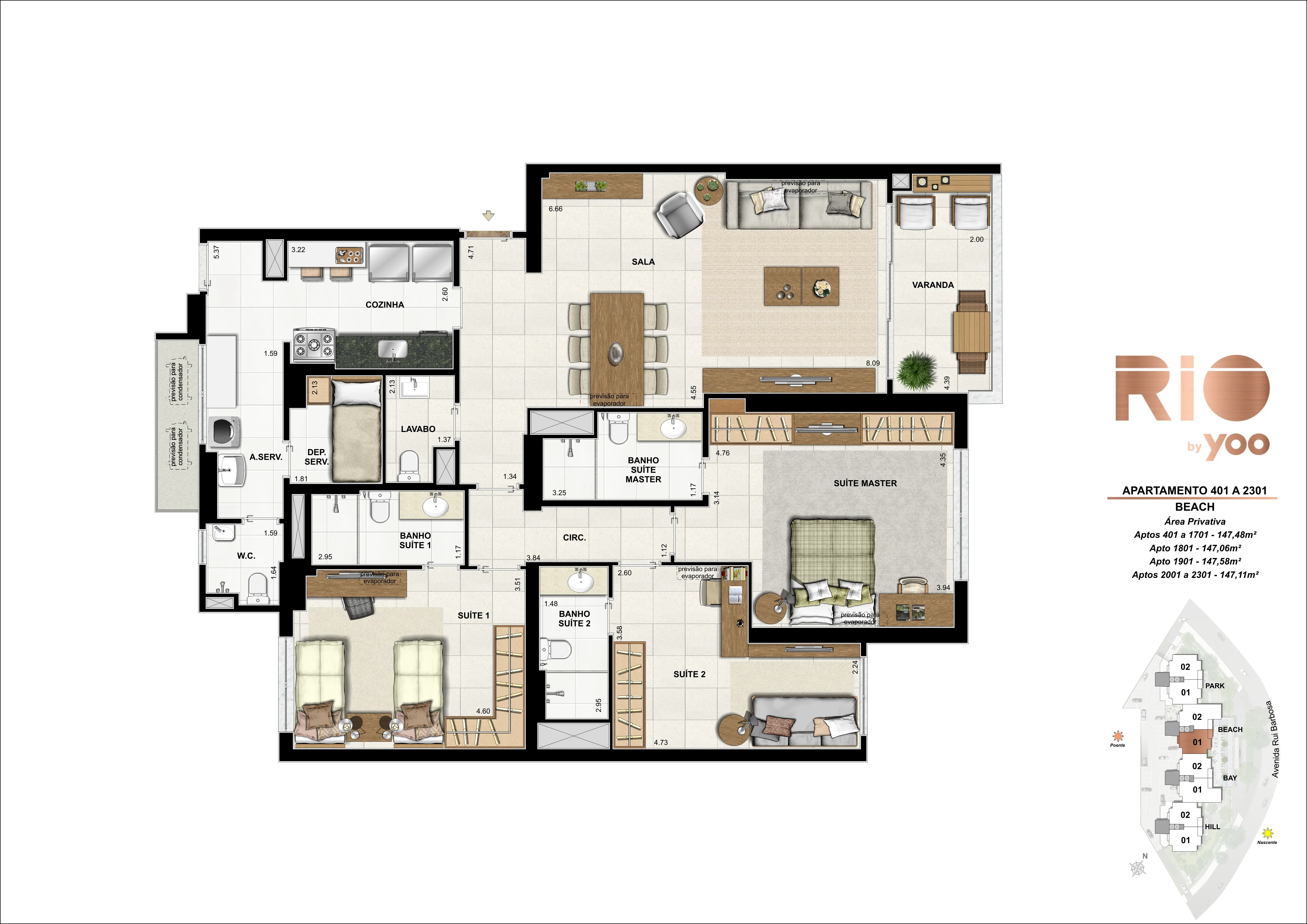 Bloco Beach - Apartamentos 401 a 2301
