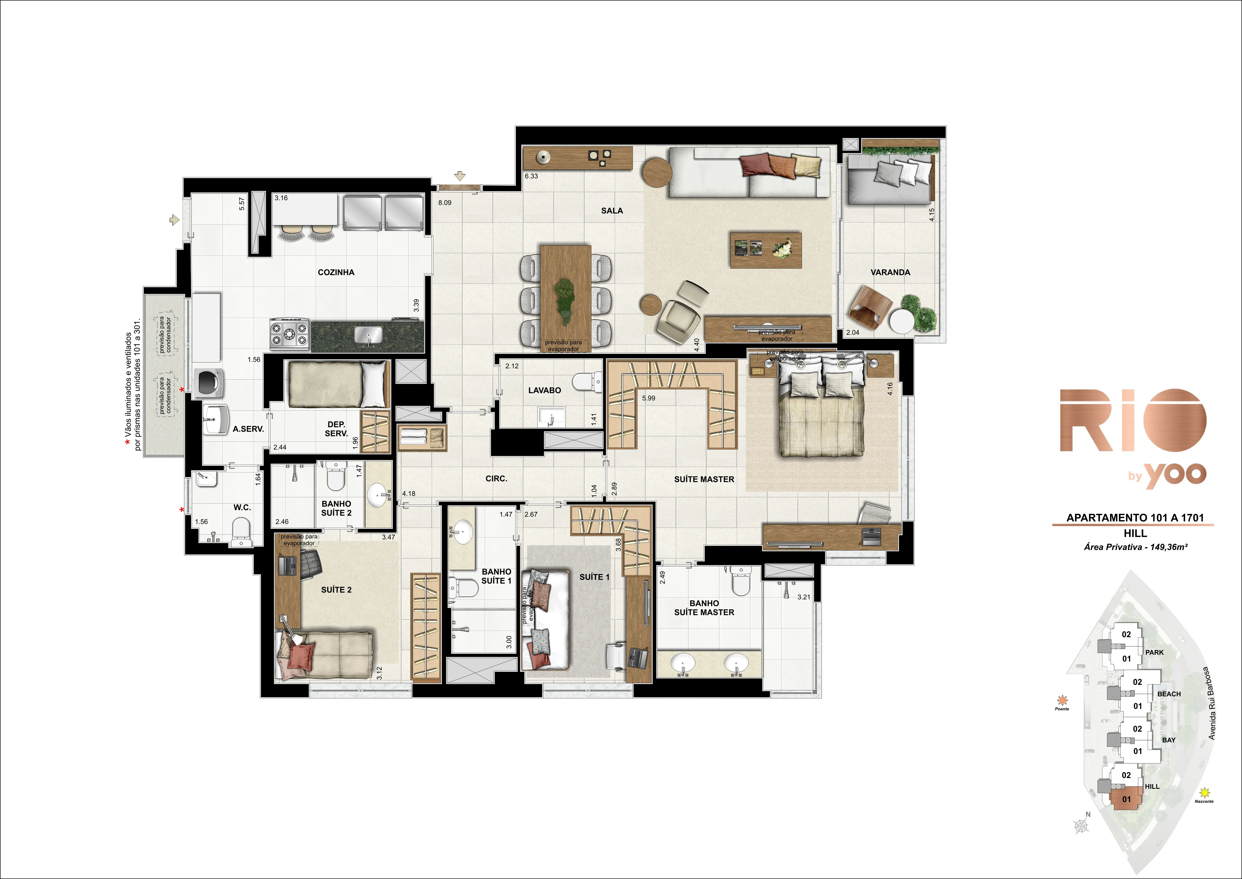Bloco Hill - Apartamentos 101 a 1701