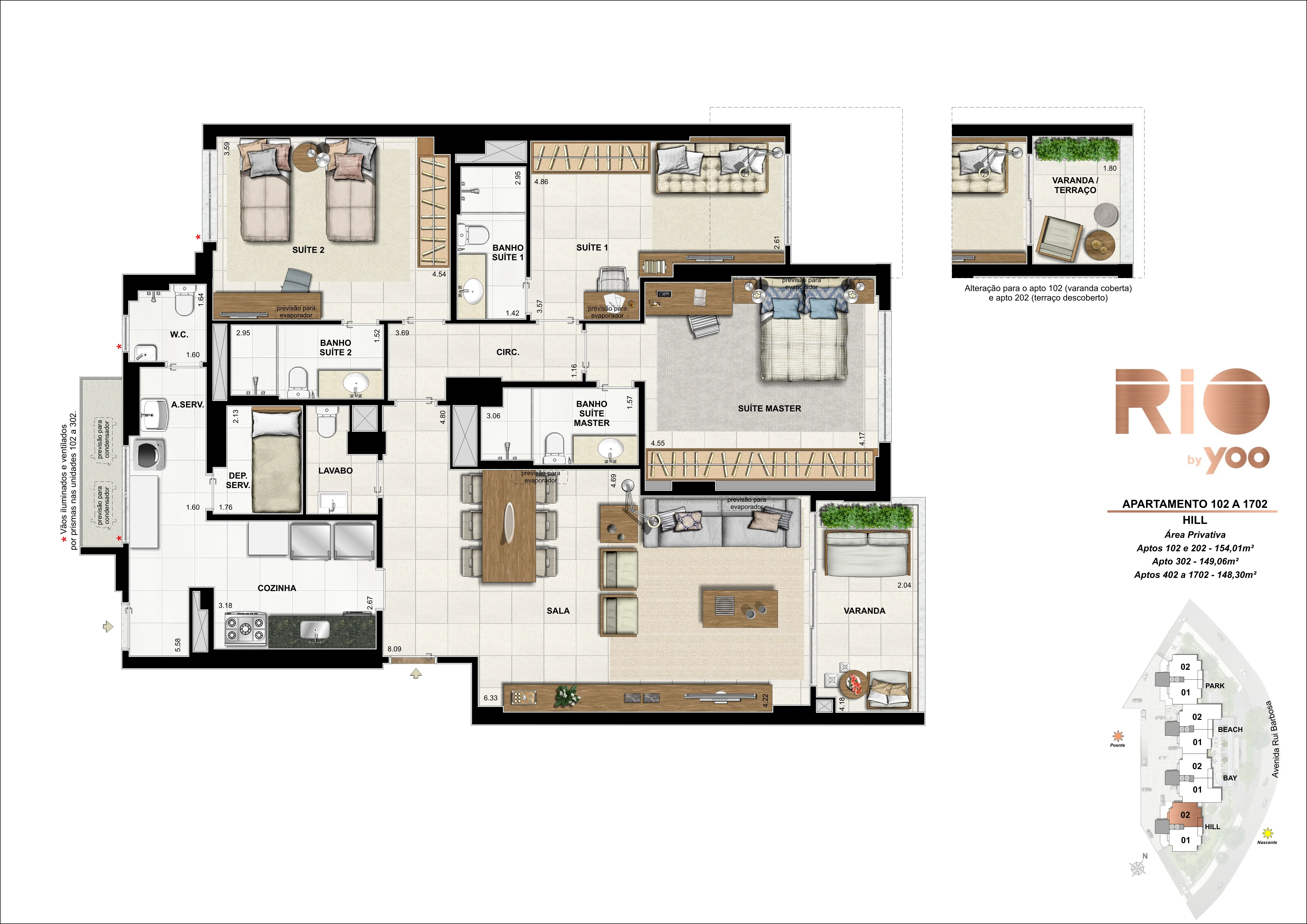 Bloco Hill - Apartamentos 102 a 1702