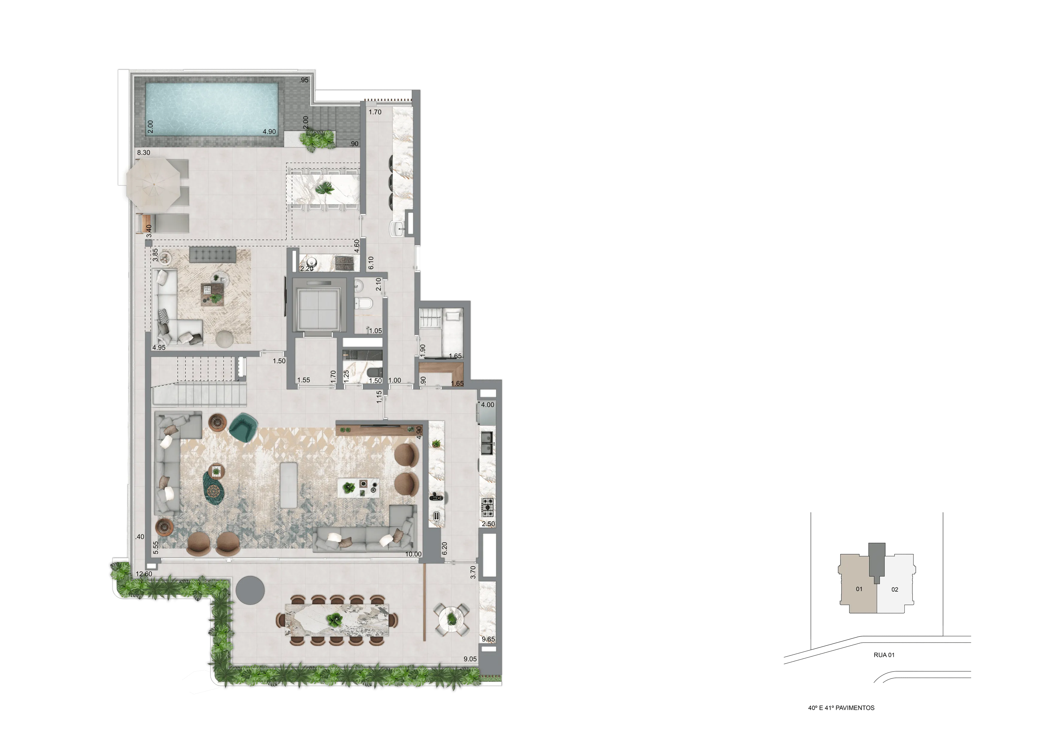 Planta Duplex Inferior - 438 m²
