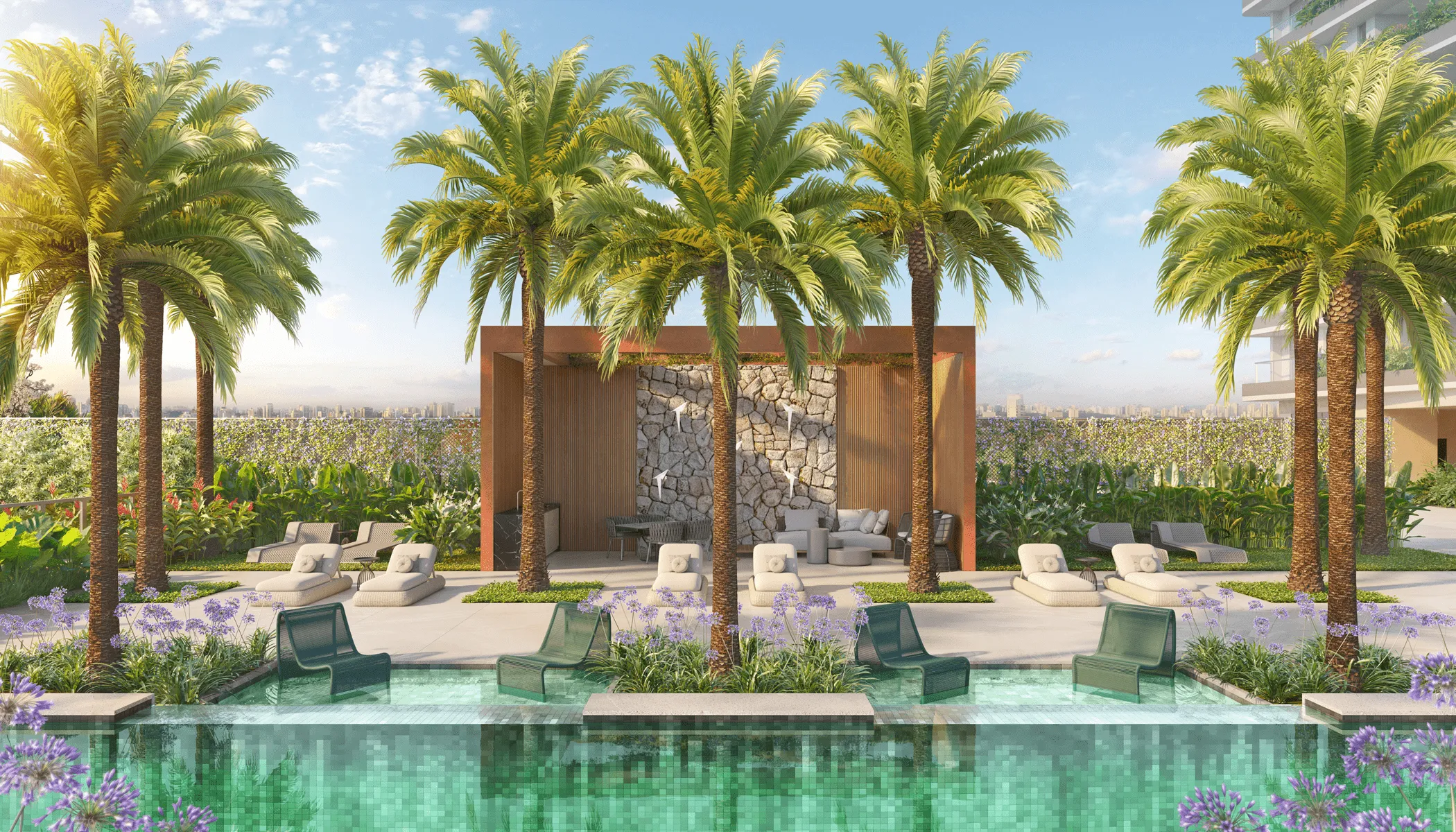 Perspectiva Ilustrada do Lounge Bar Pool