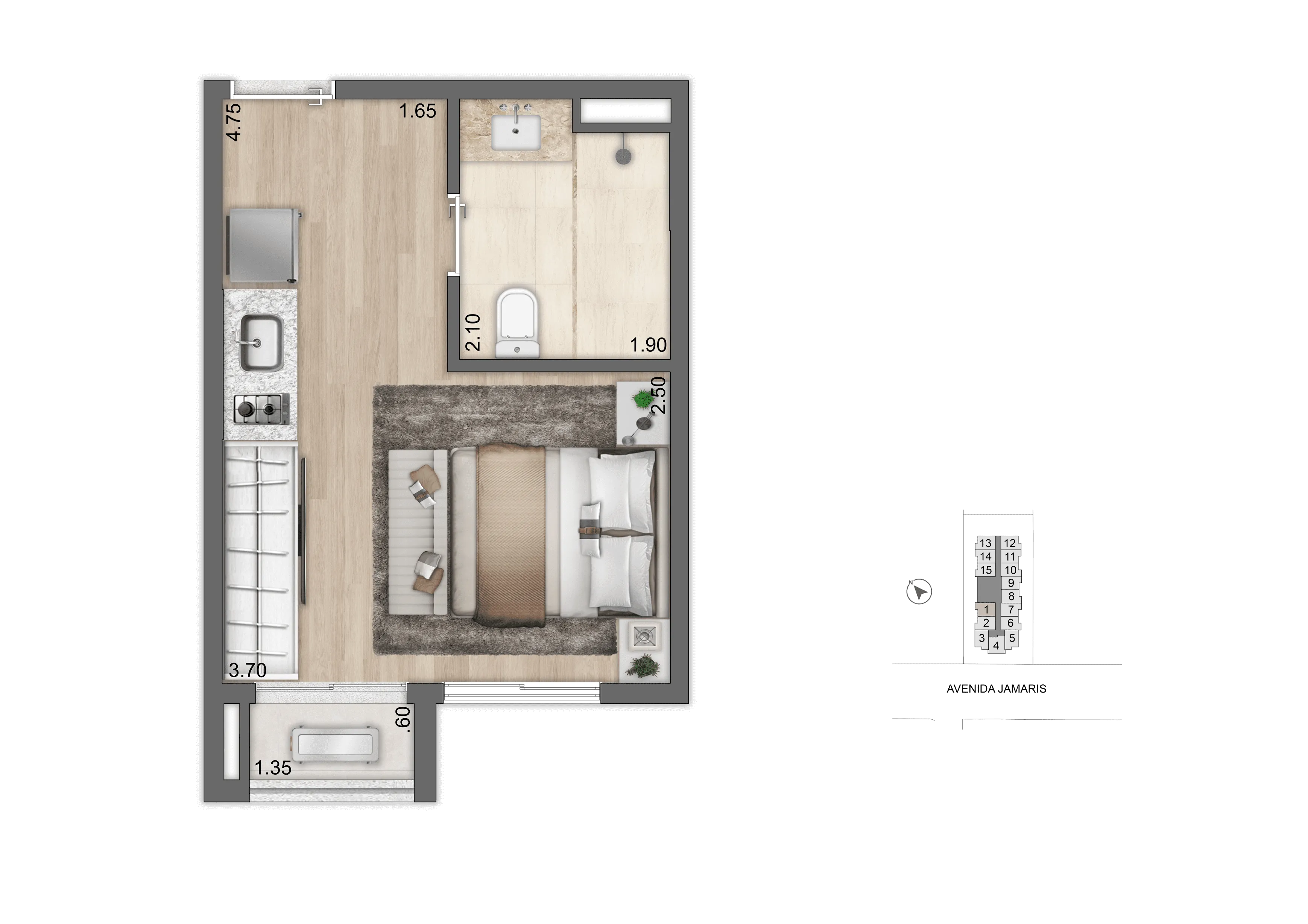 Planta NR 21,50m²