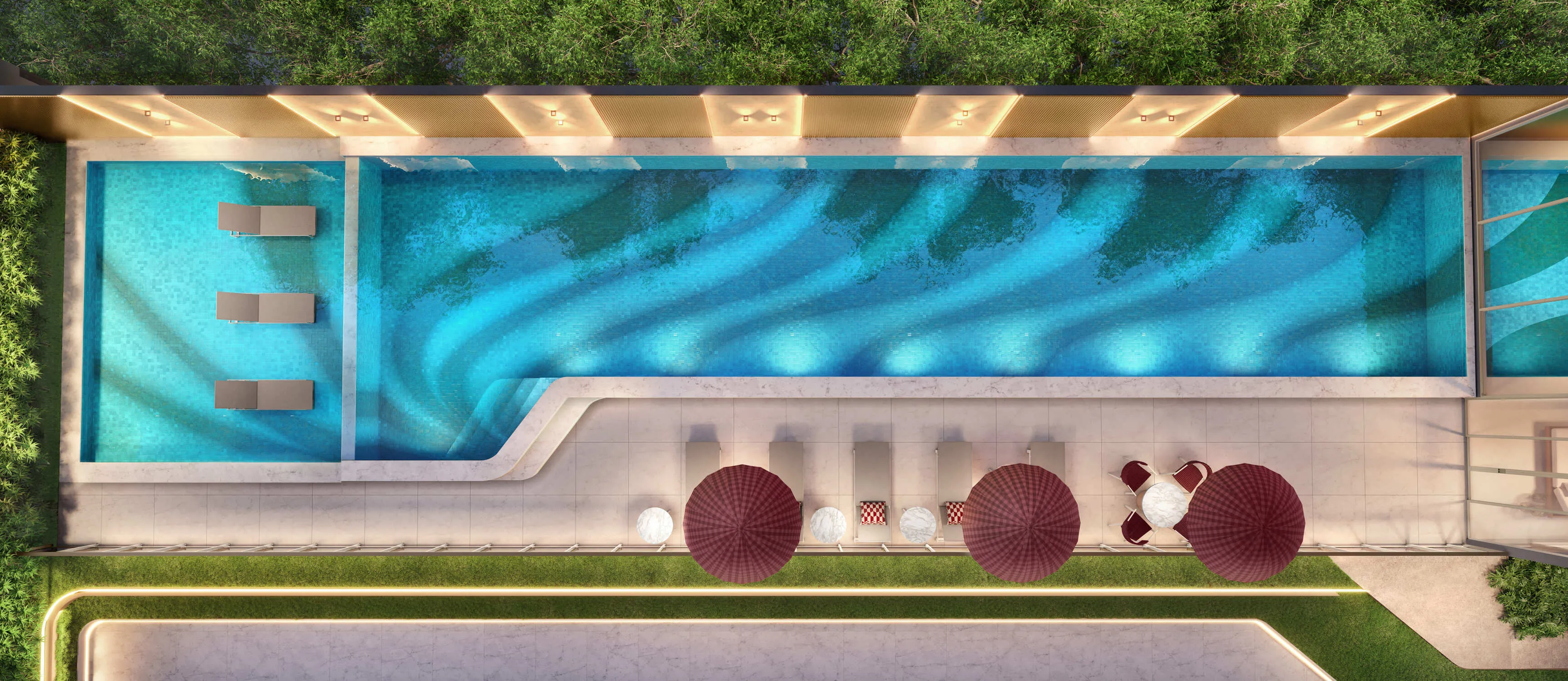 Perspectiva Ilustrada da Piscina Descoberta