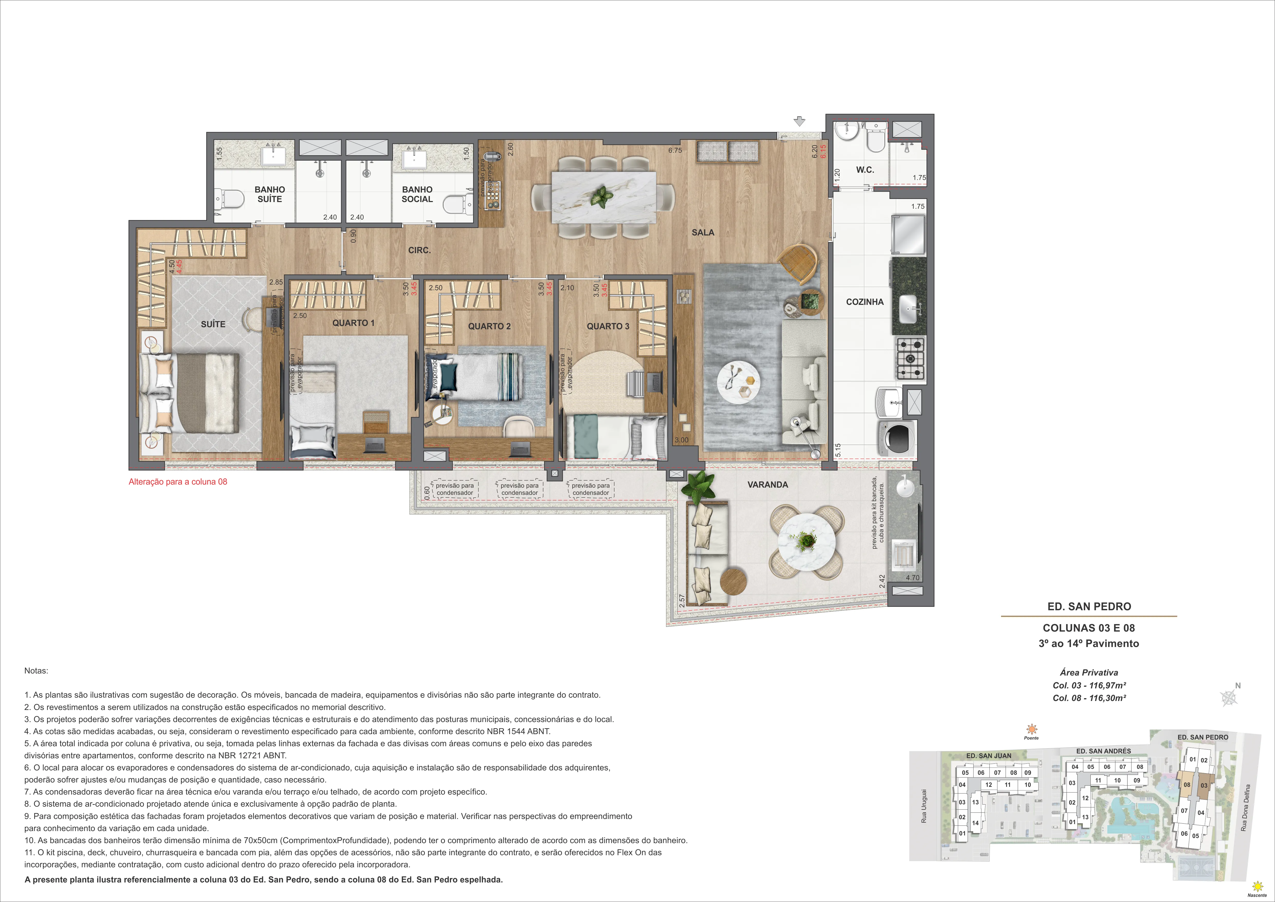 Apartamento 4Q - Ed. San Pedro (COL 3 e 8)