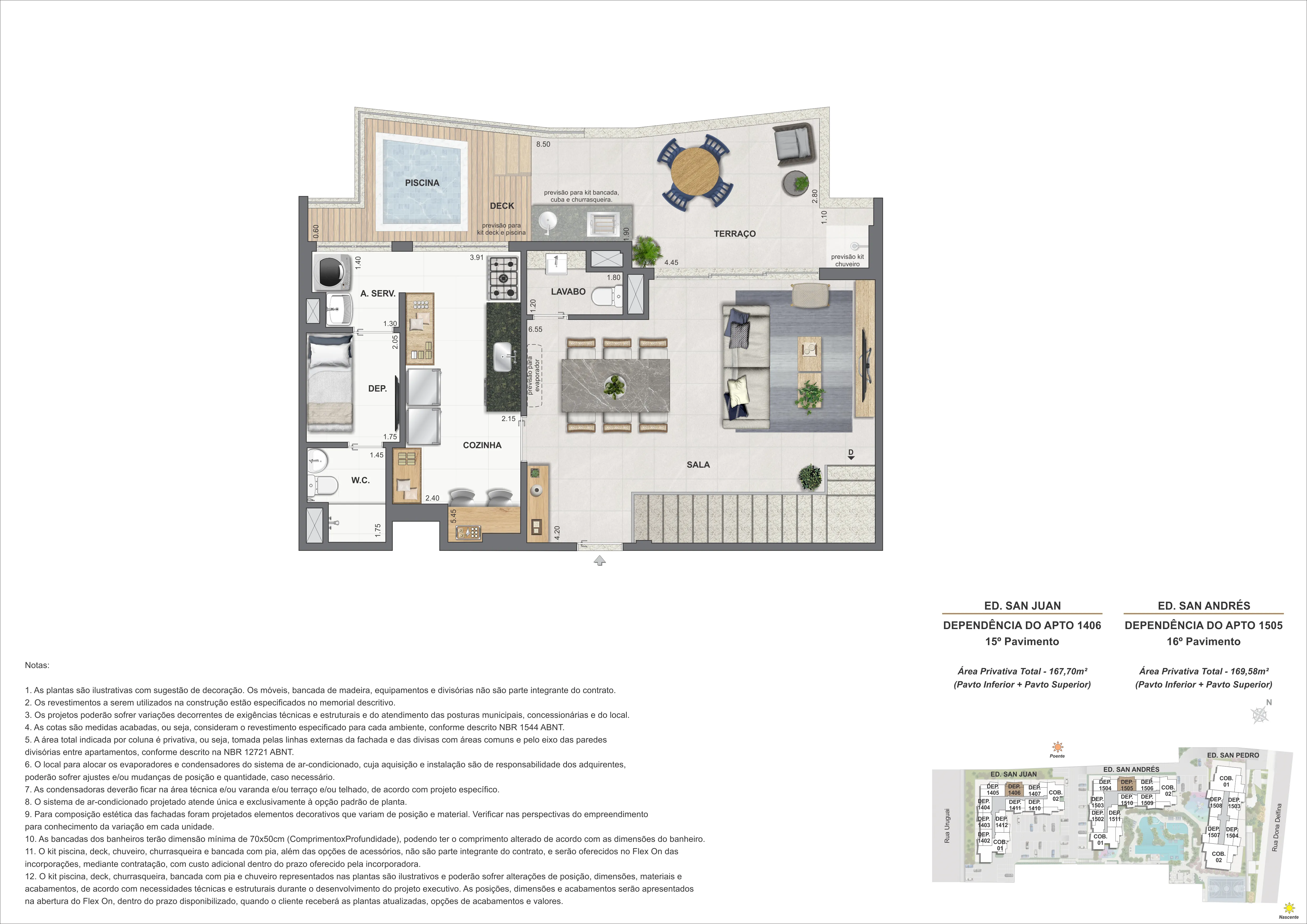 COB. Duplex Dependência 3S - Ed. San Juan (COL 6) e Ed. San Andrés (COL 5)