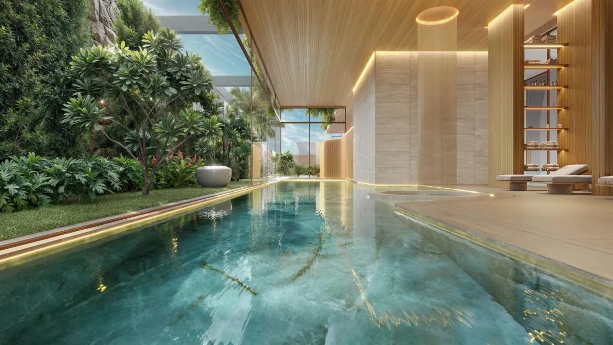 Perspectiva da Piscina Coberta