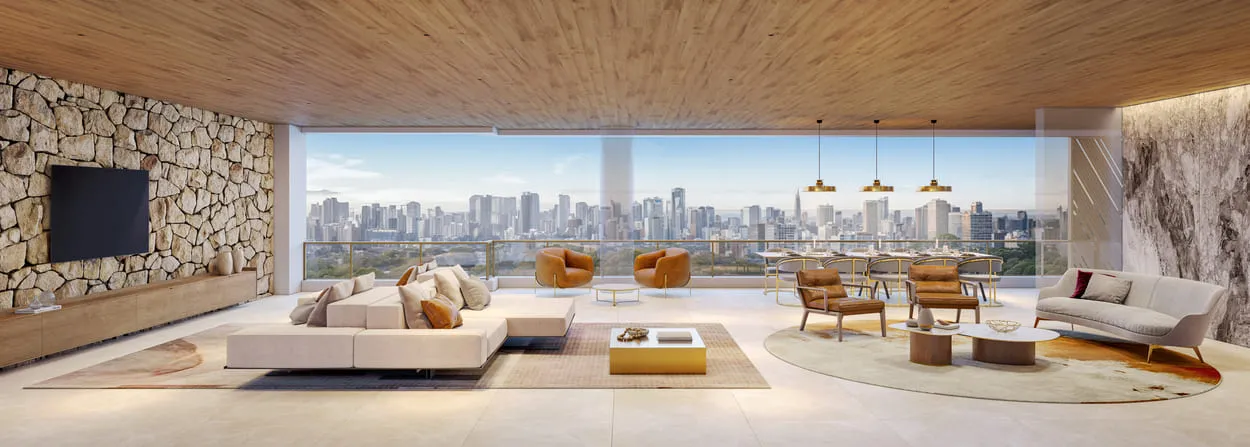 Perspectiva Ilustrada do Apartamento de 269 m²