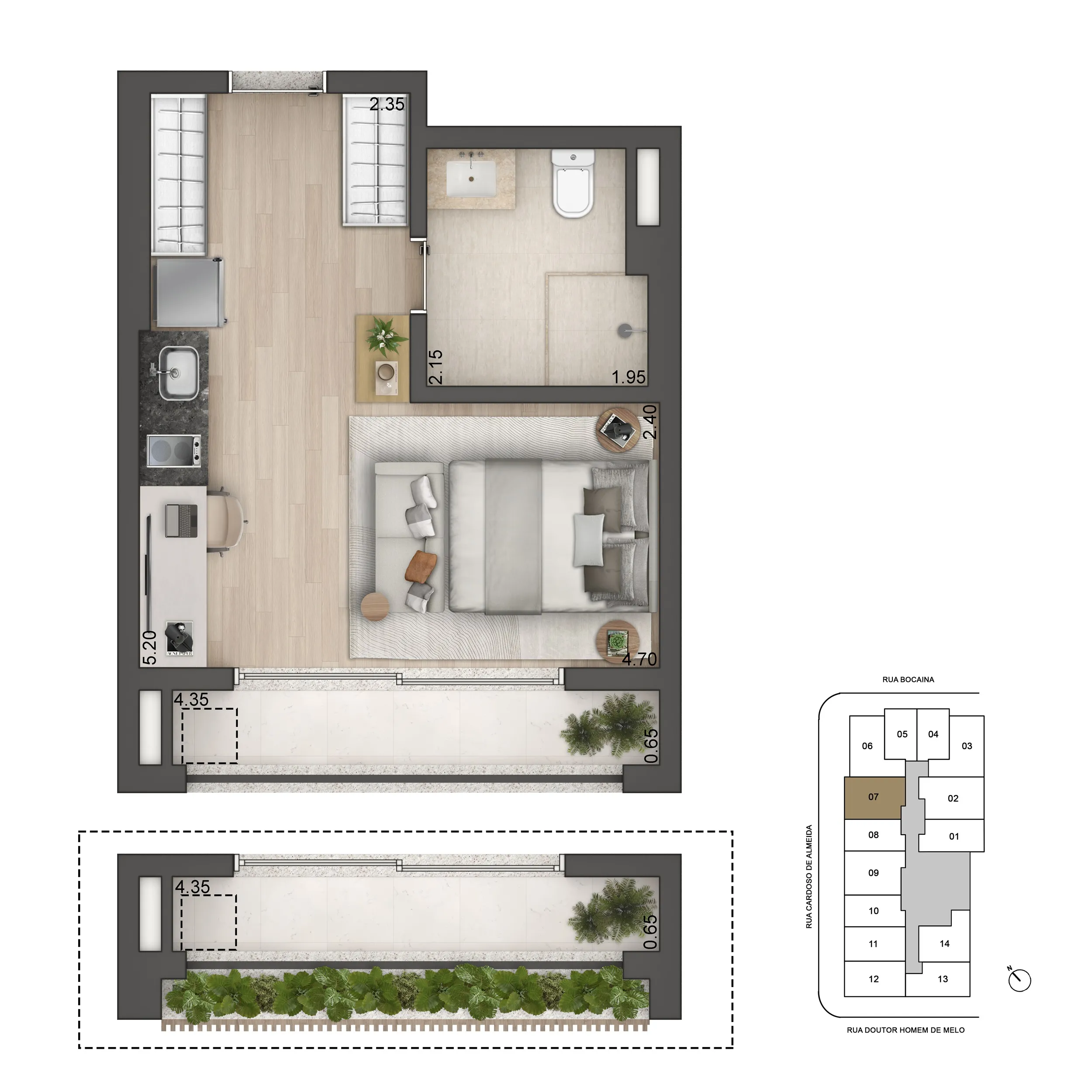 Planta Padrão 31m²