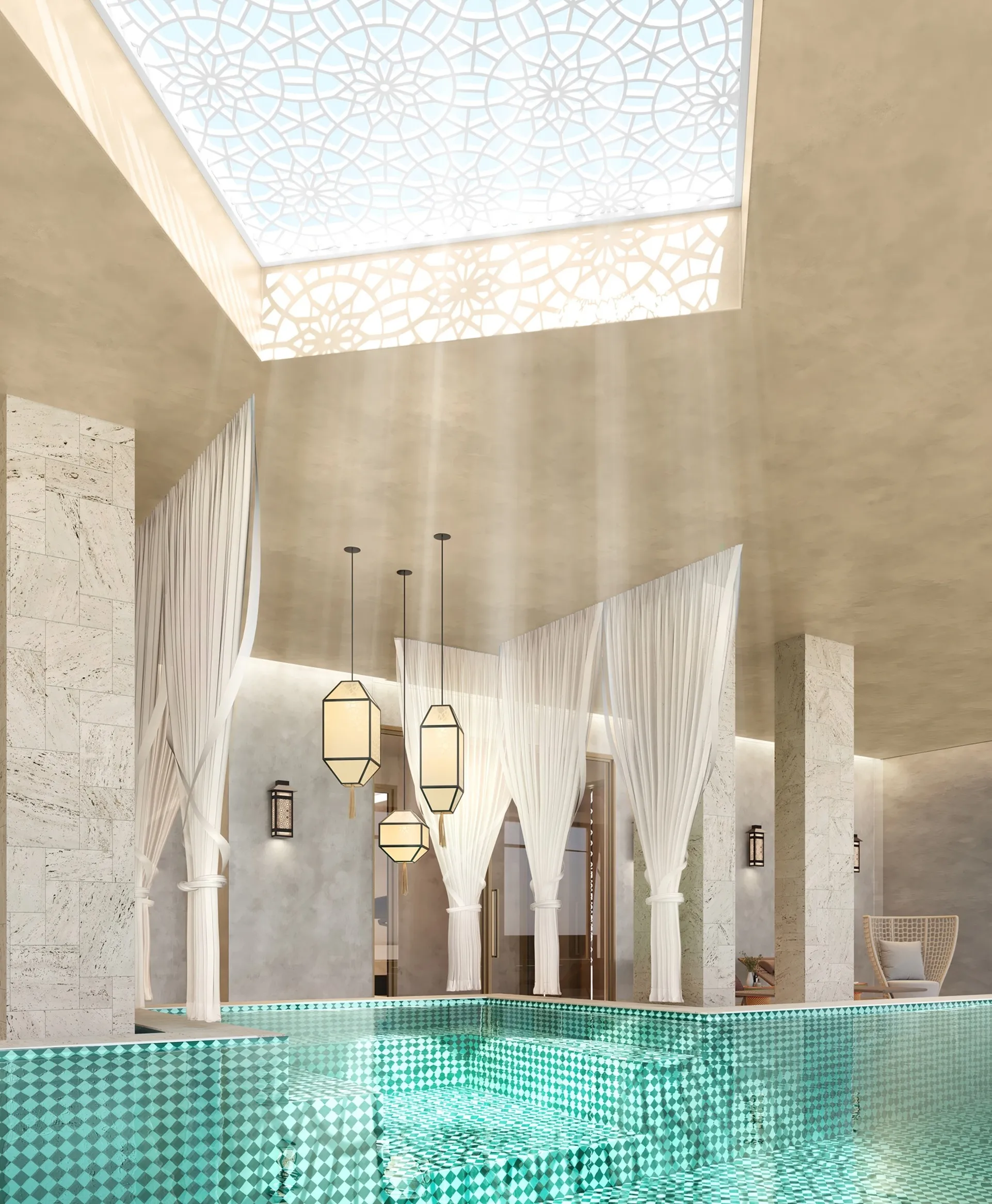 Perspectiva Ilustrada | Piscina Coberta - Raia 25m