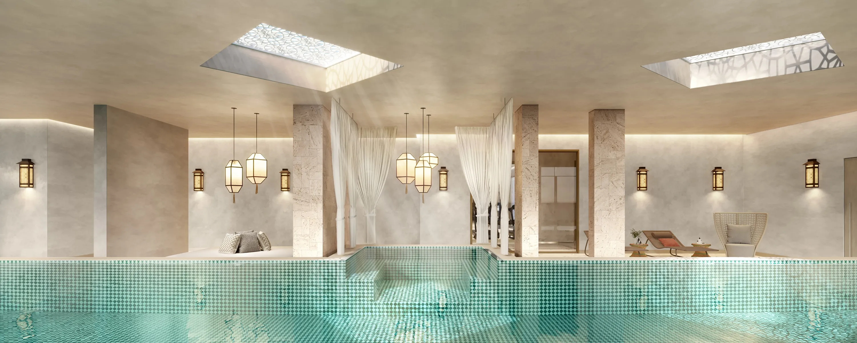 Perspectiva Ilustrada | Piscina Coberta - Raia 25m