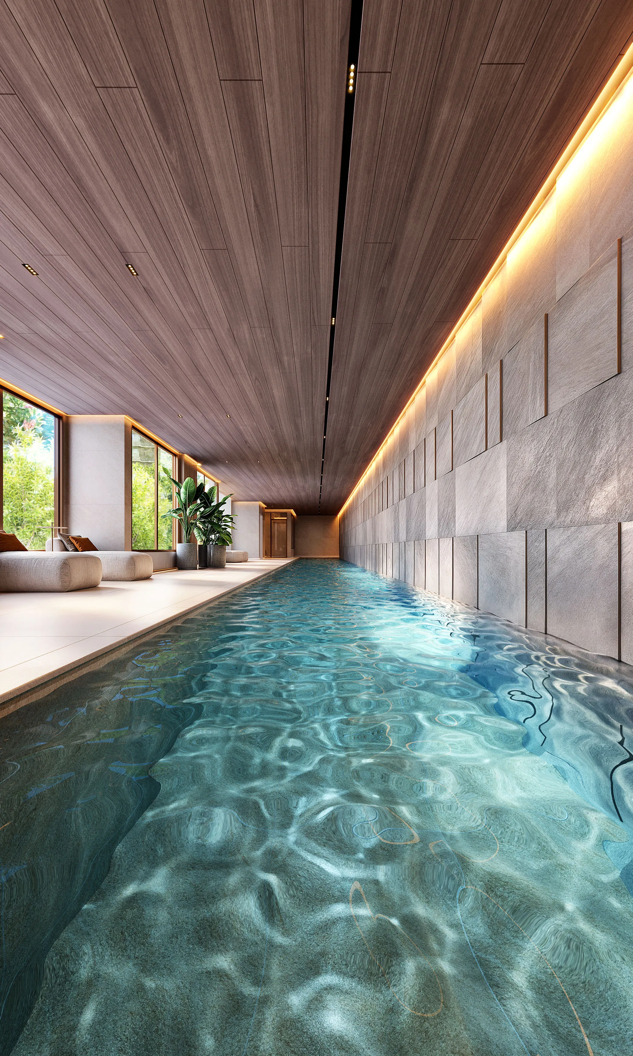 Ilustração artística da Piscina Indoor Climatizada de 25m