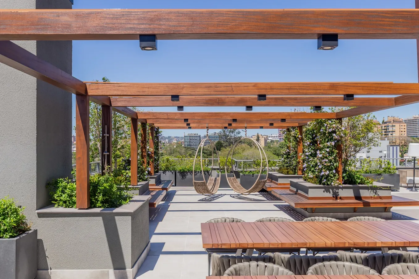 Imagem da vista aérea do rooftop