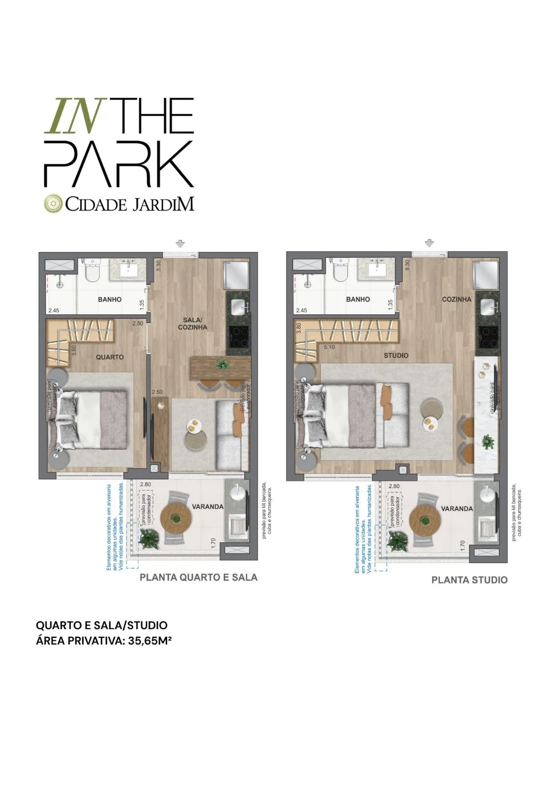 Quarto e Sala e Quarto - 35m²