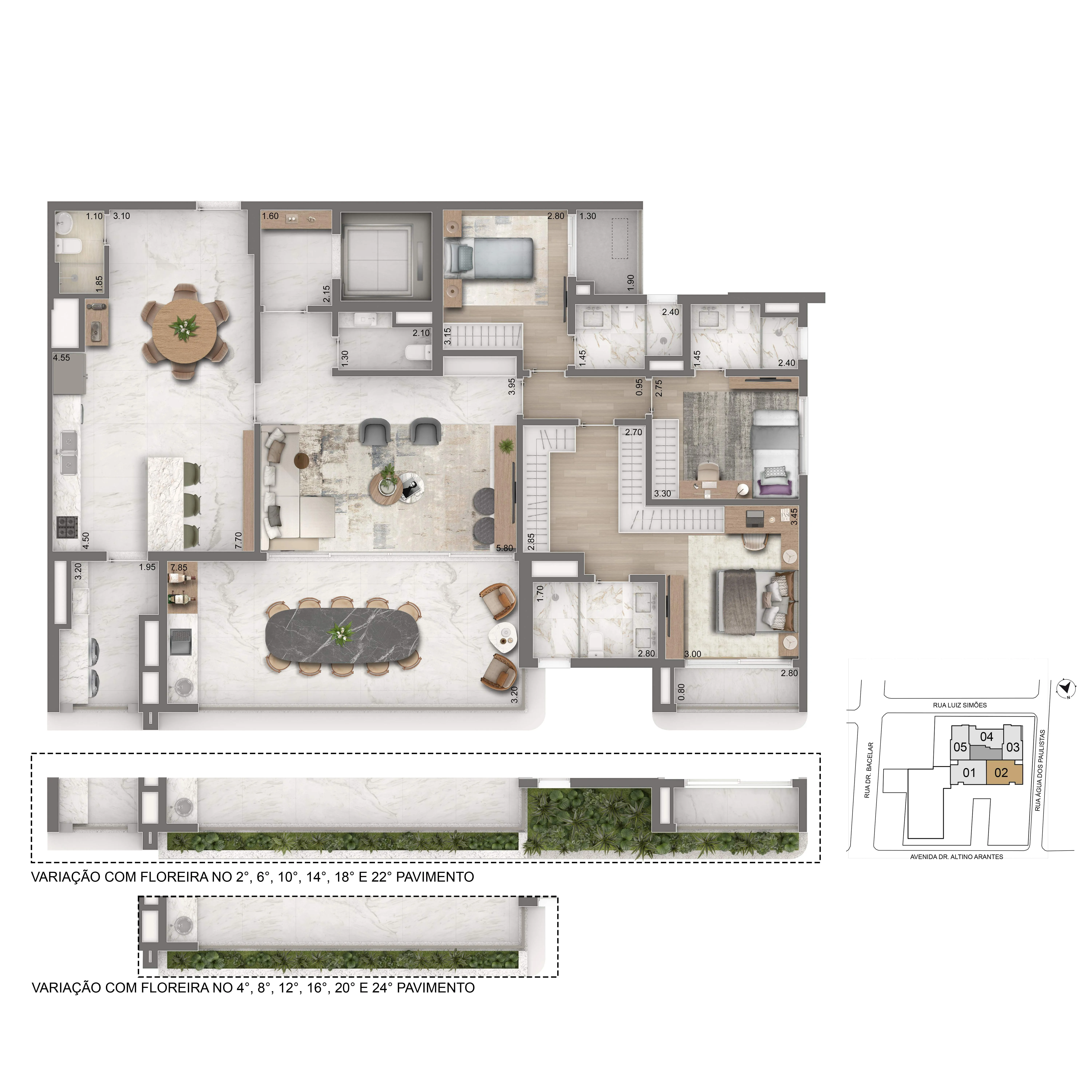 Planta Opção 179m²