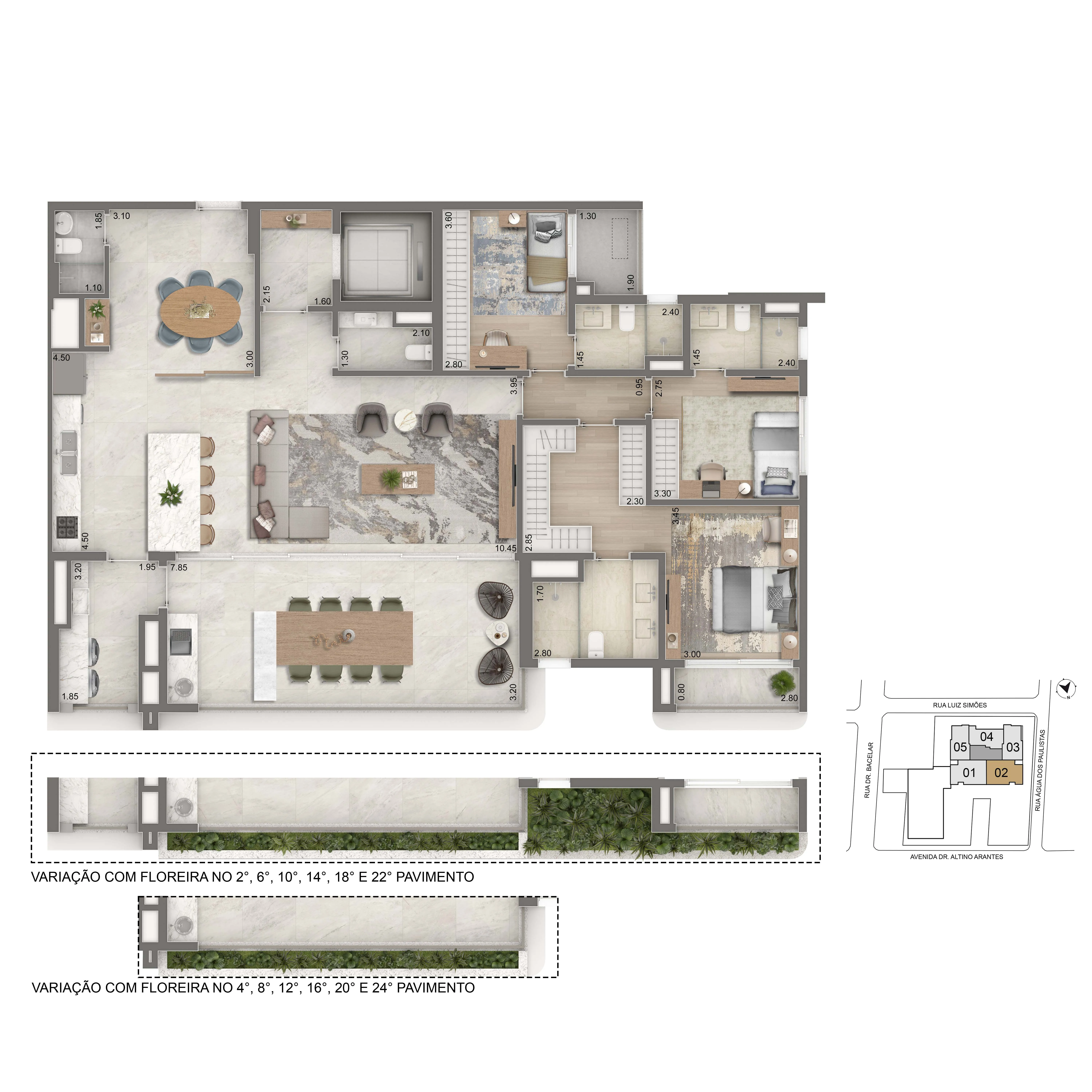 Planta Opção 179m²