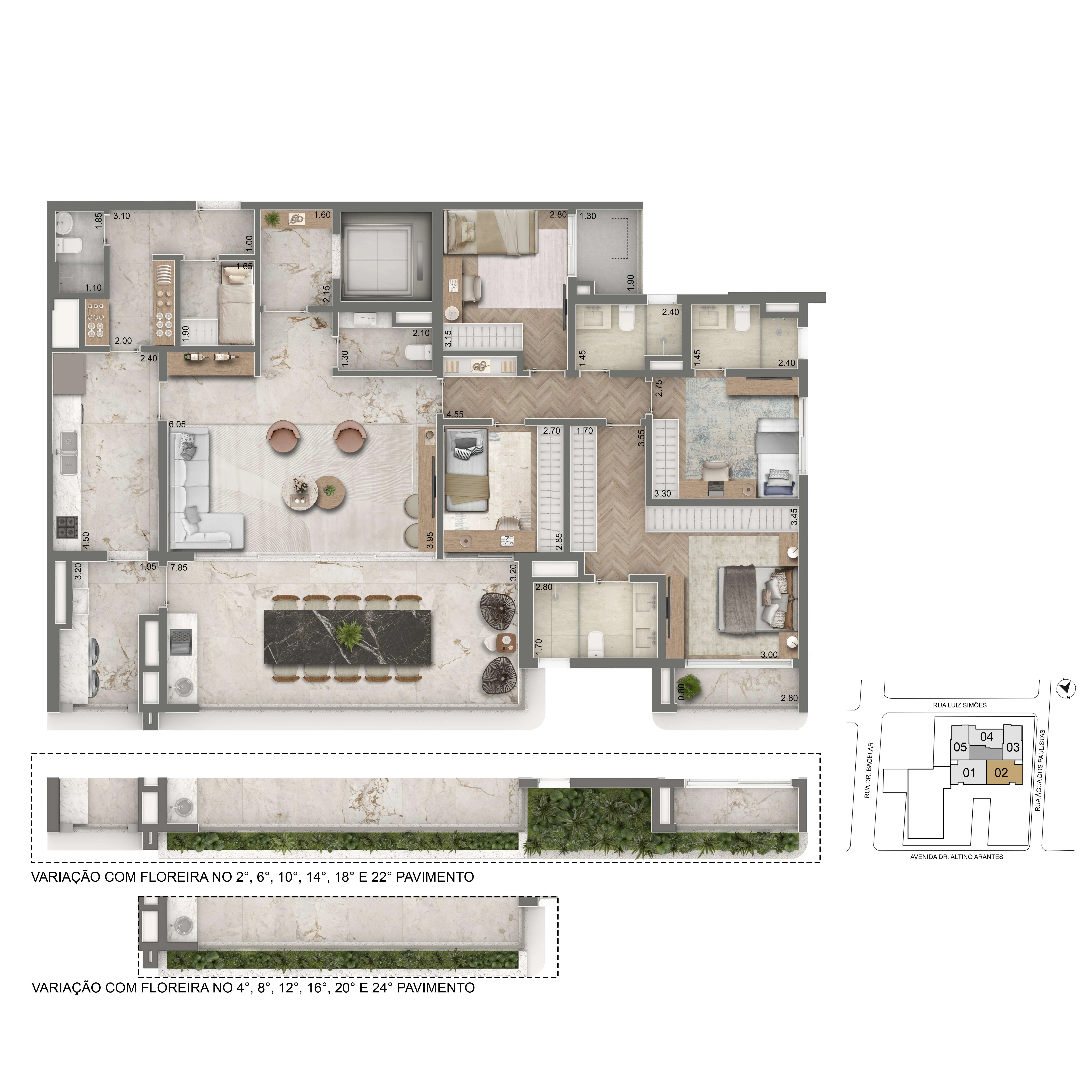 Planta Opção 179m²