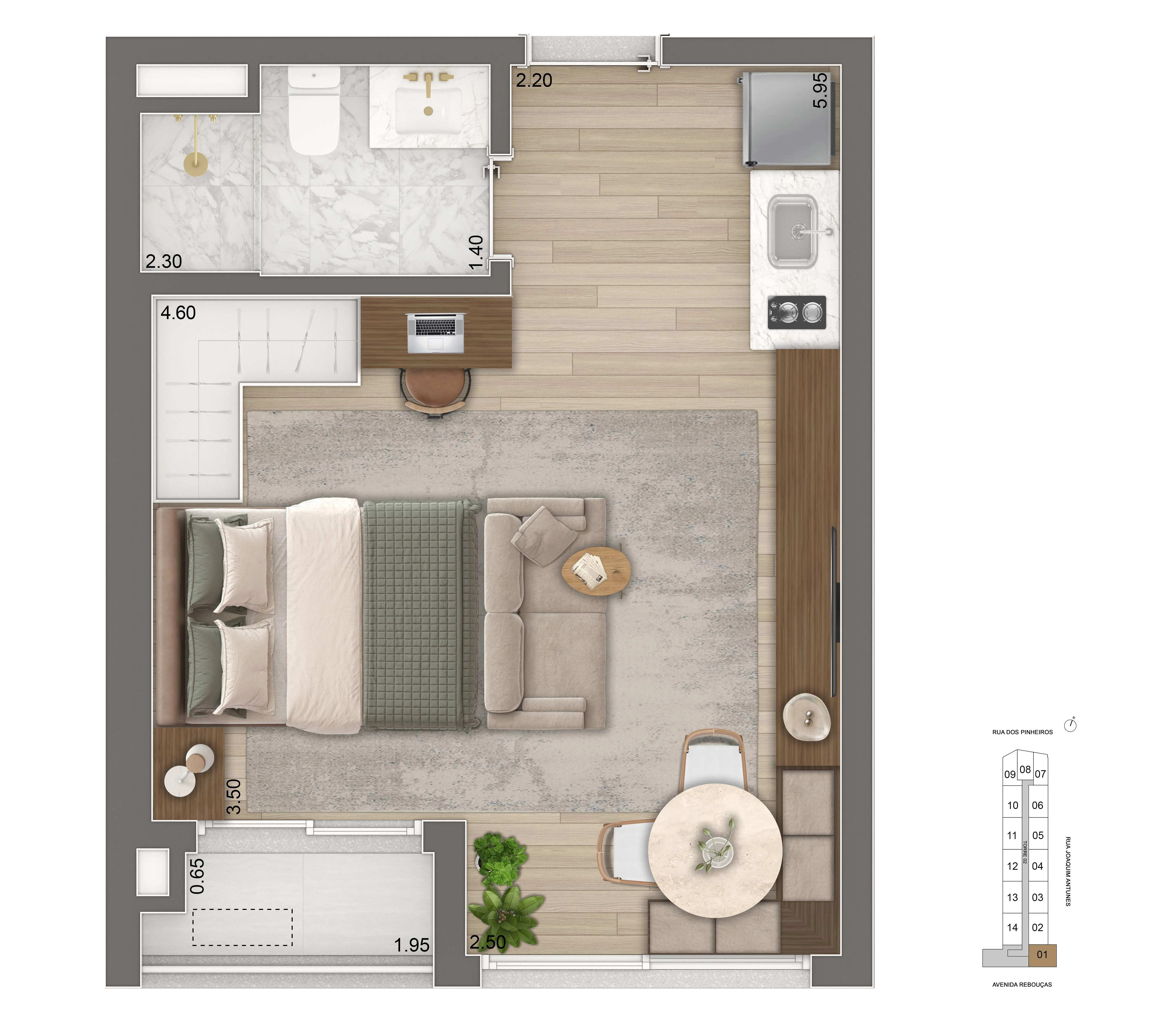 Planta Padrão 32m²