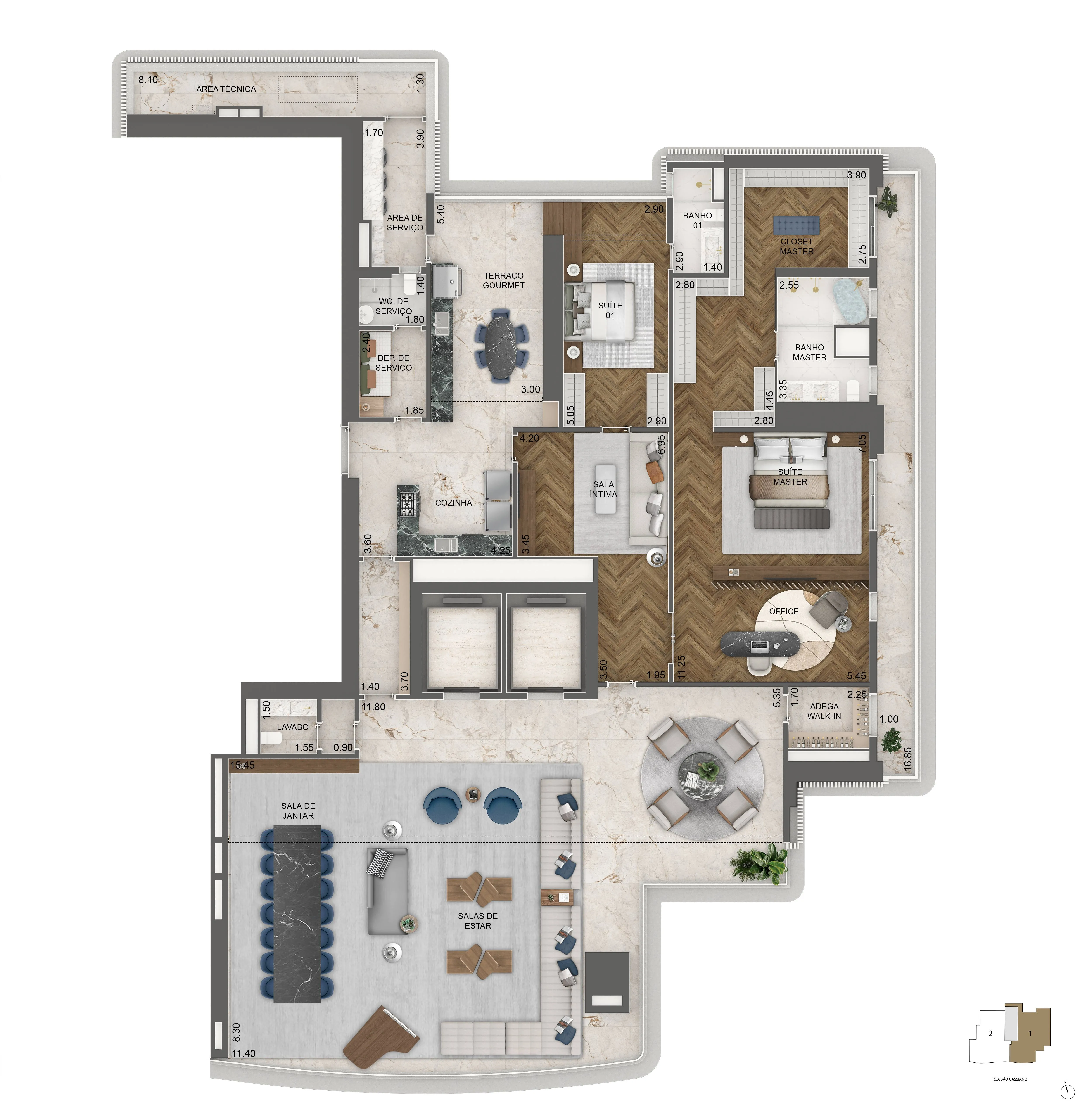 Planta Opção 2 395m2