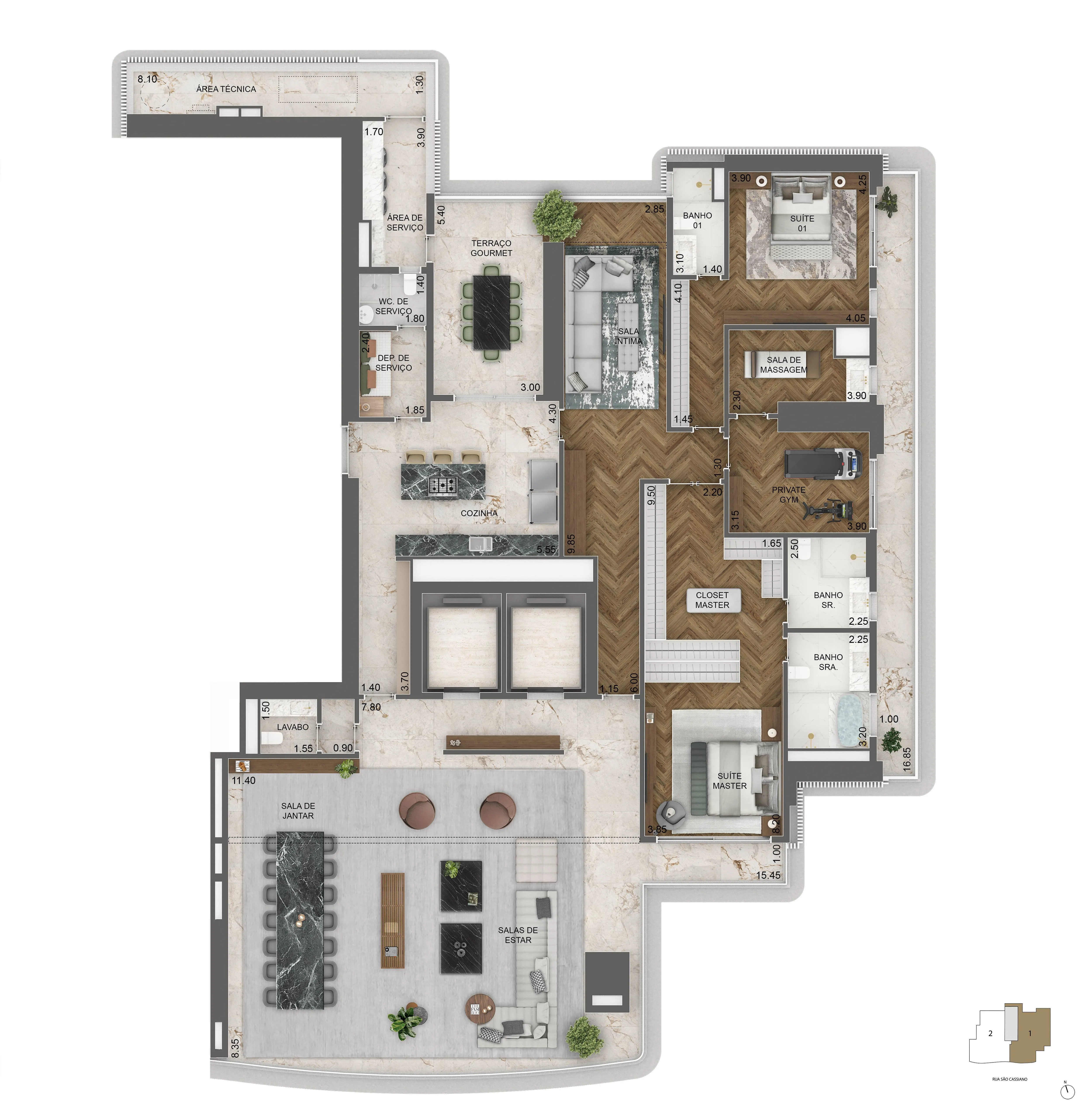 Planta Opção 3 395m2