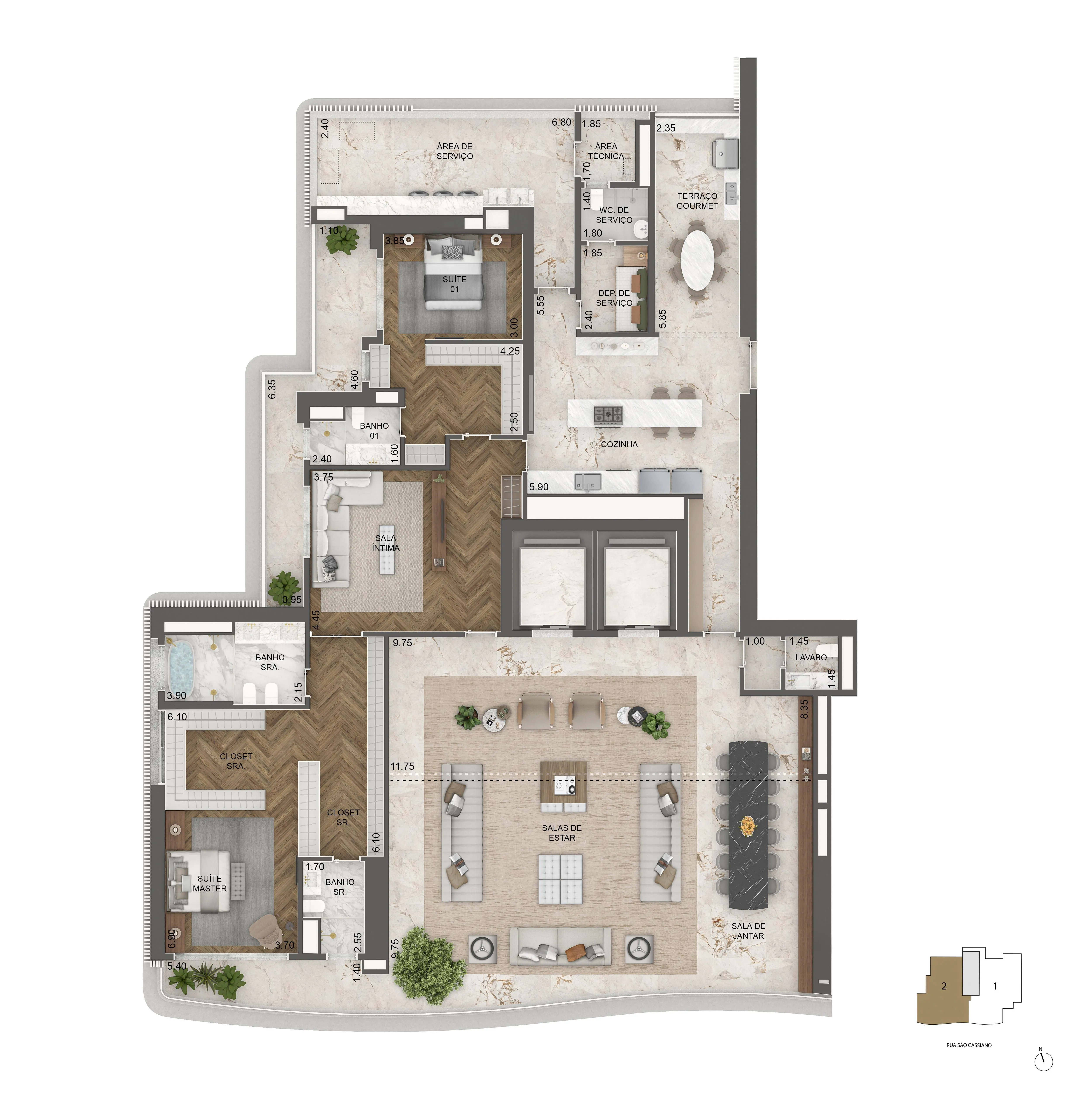 Planta Opção 1 372m2