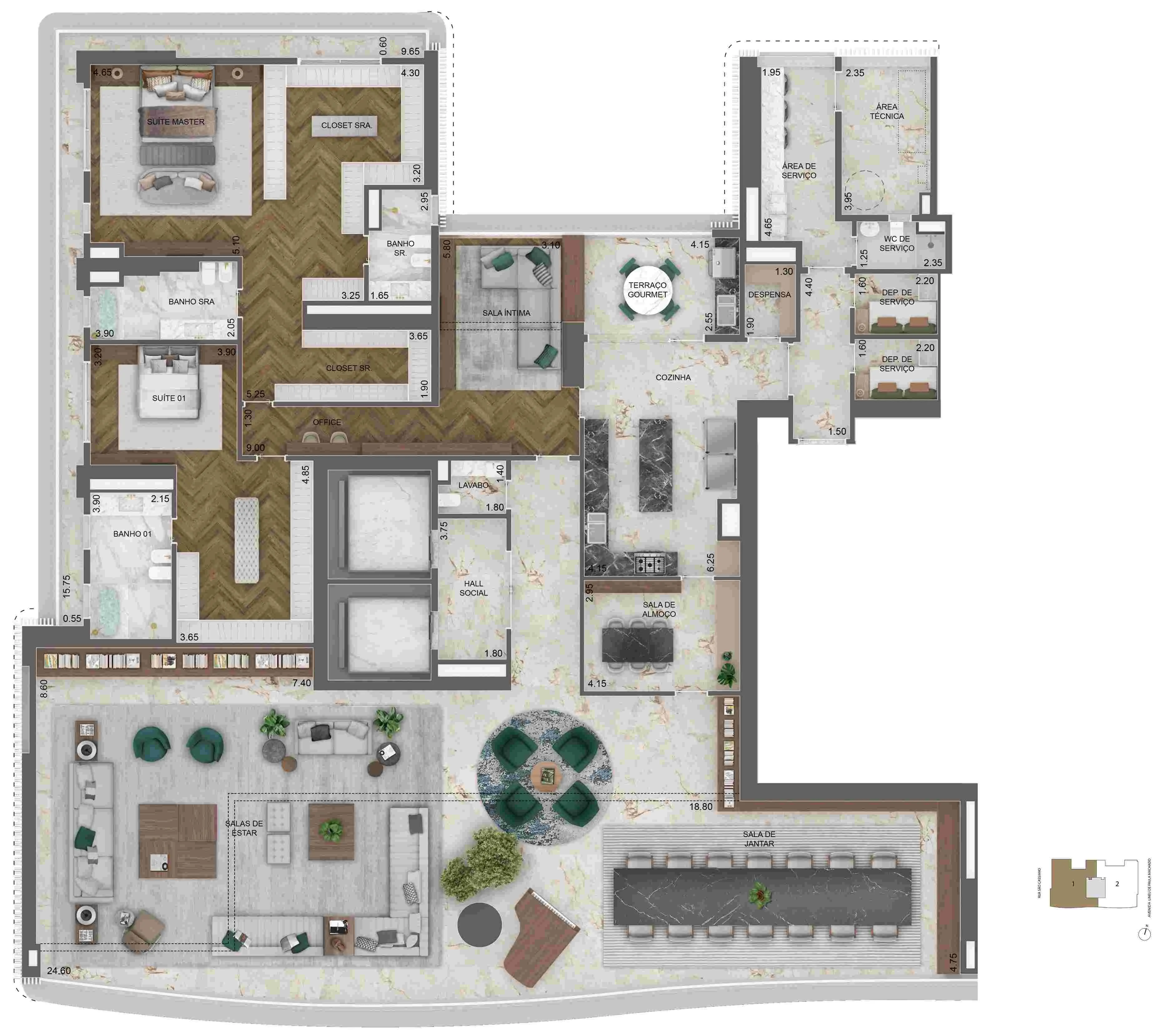 Planta opção 3 515m²