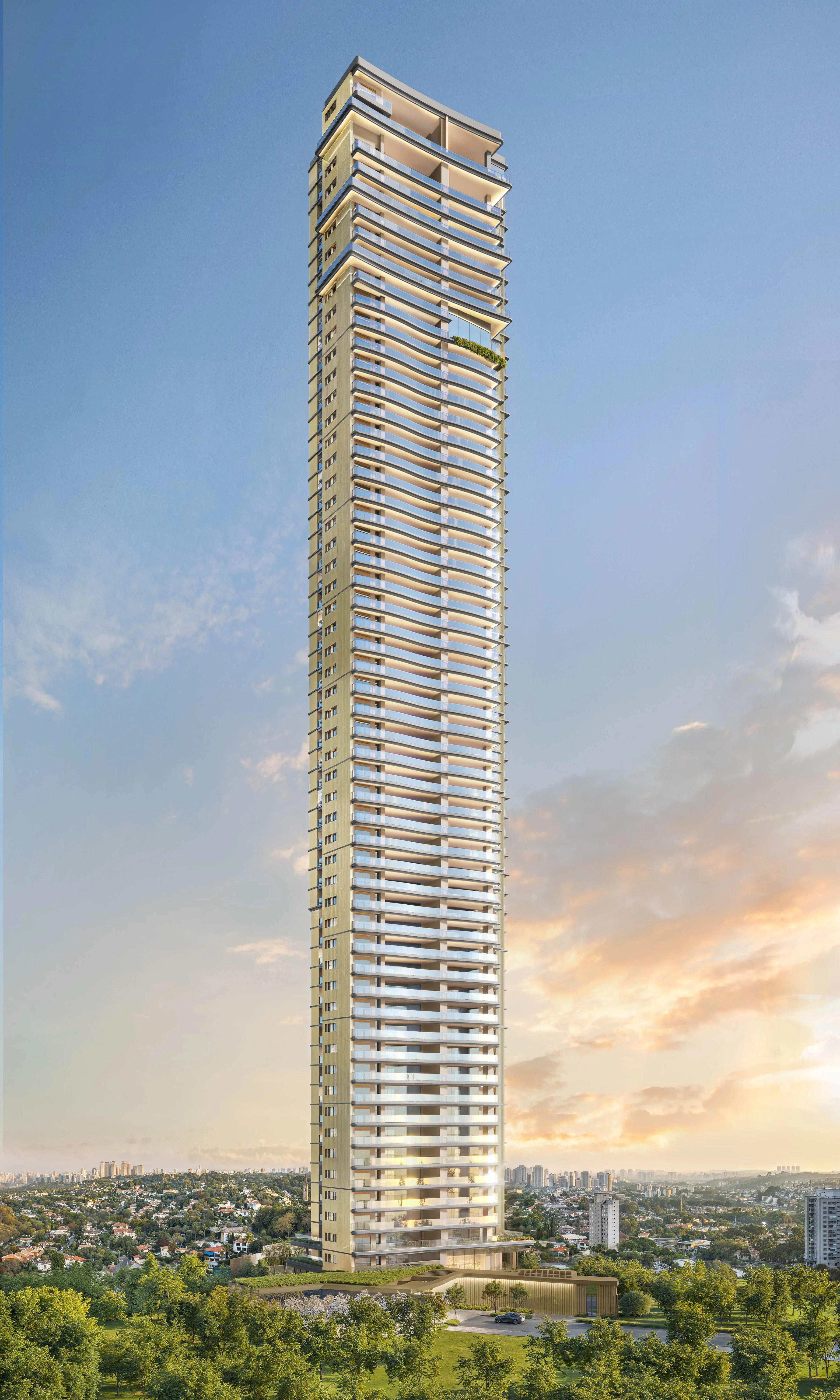 Perspectiva Ilustrada Fachada Torre 