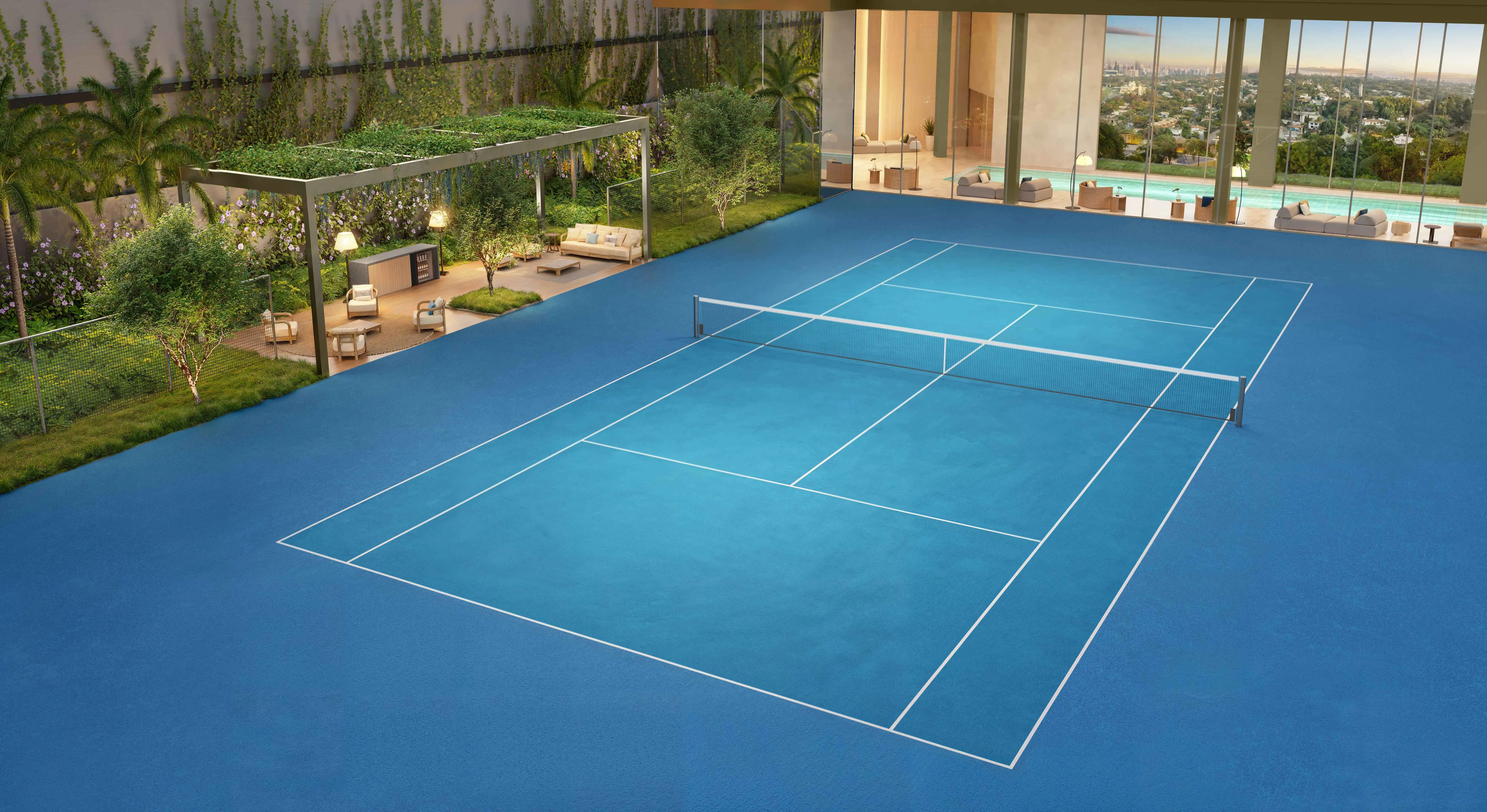 Perspectiva Ilustrada Quadra Tennis